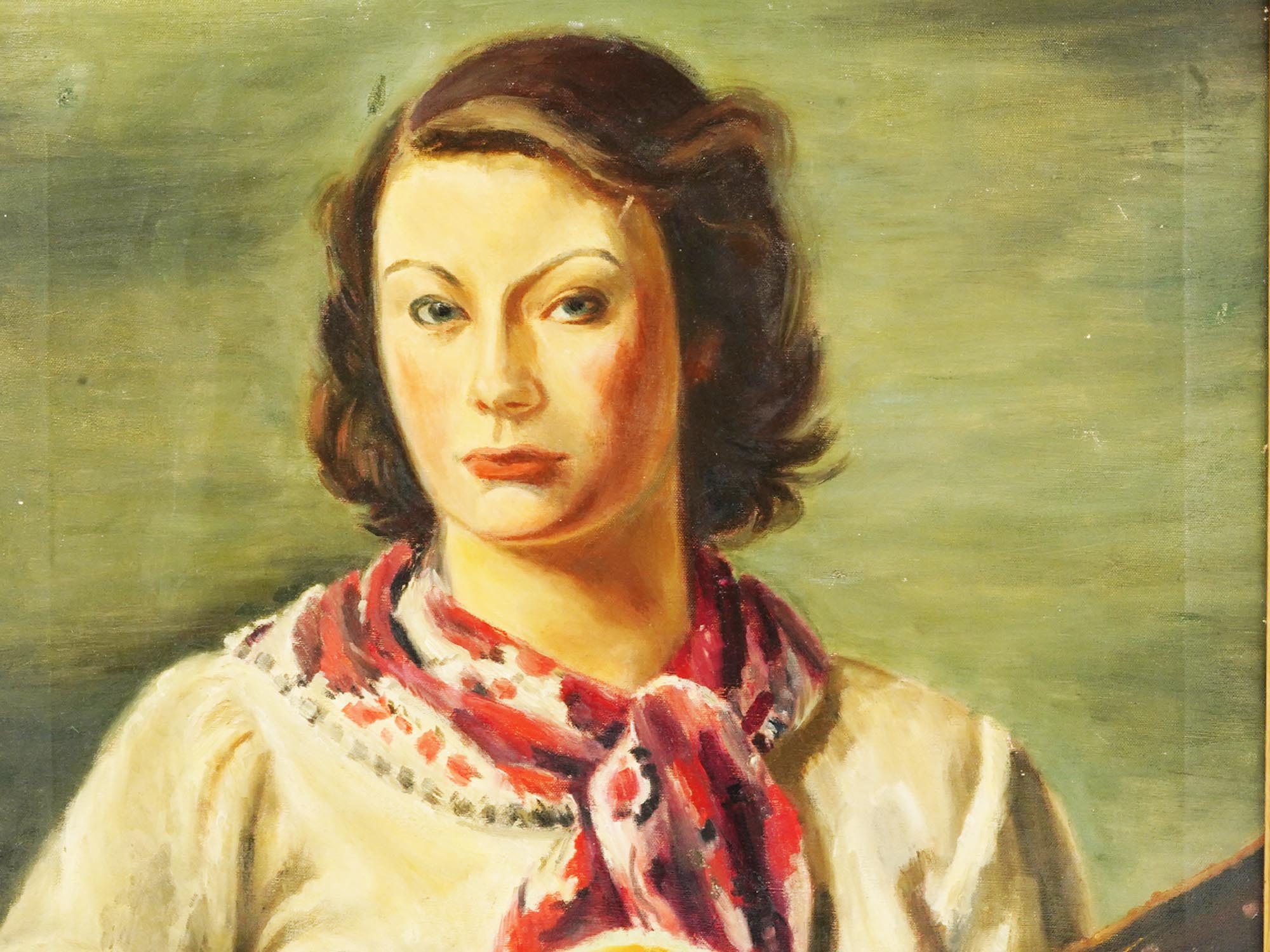 ATTR TO EUGENE SPEICHER FEMALE PORTRAIT PAINTING PIC-1