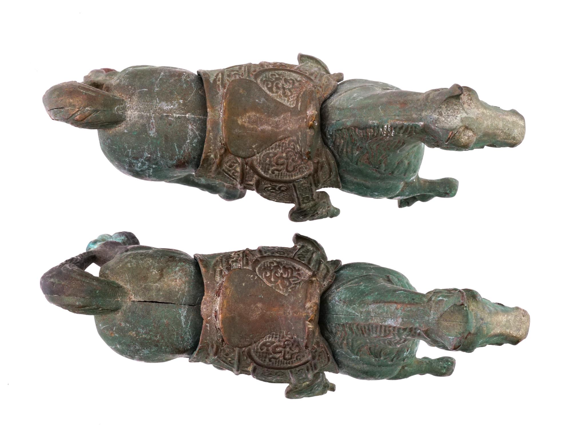 PAIR OF ANTIQUE WEST CHINESE BRONZE HORSES PIC-7