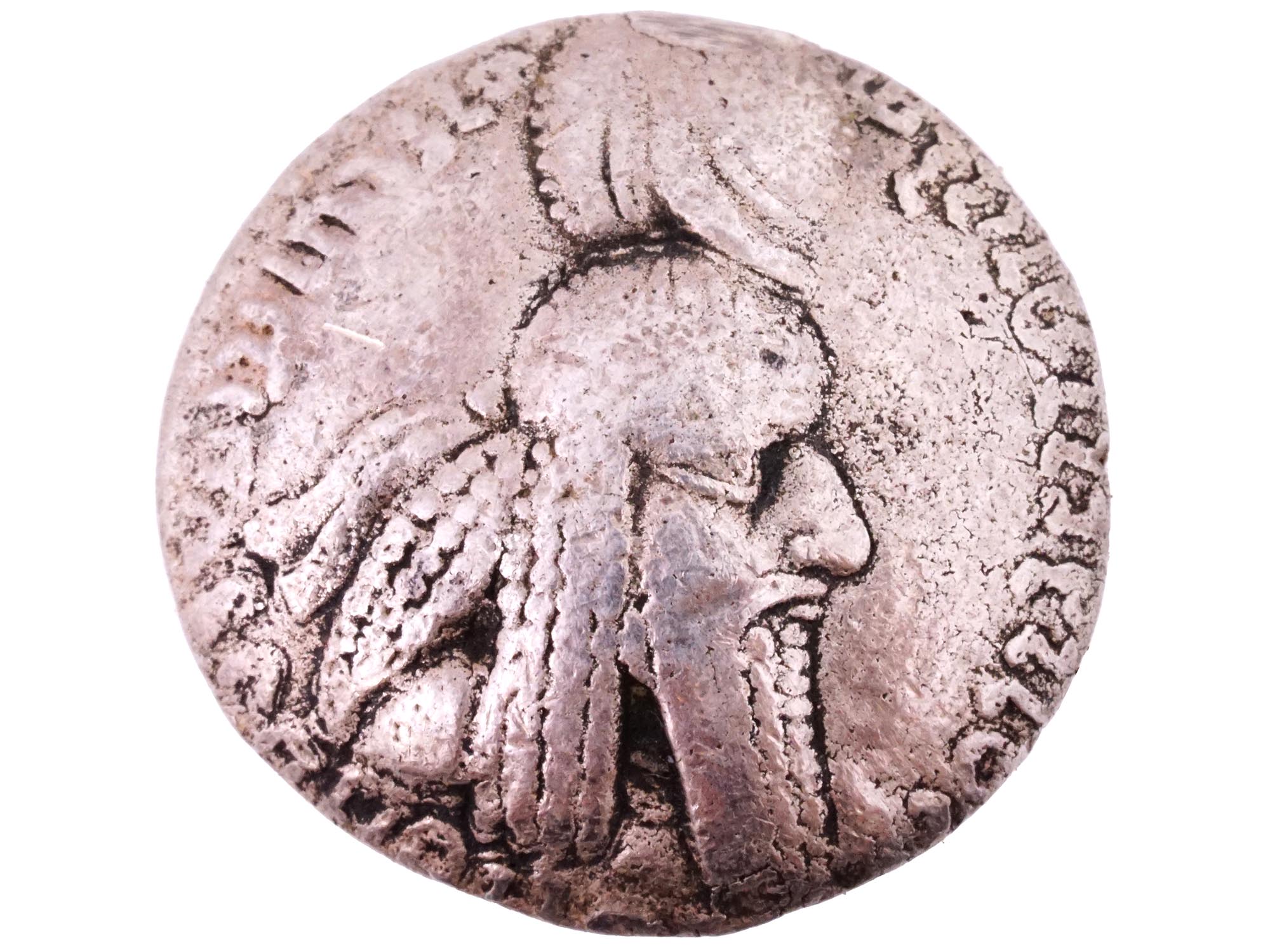 ANCIENT PERSIAN SASANIAN EMPIRE SILVER DINAR COIN PIC-0