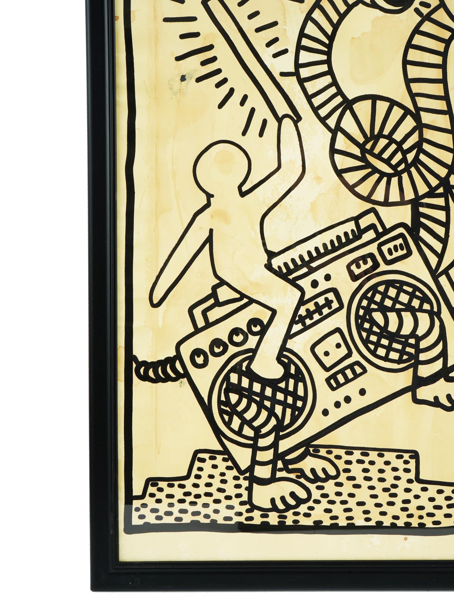 CONTEMPORARY AMERICAN DRAWING BY KEITH HARING FRAMED PIC-4