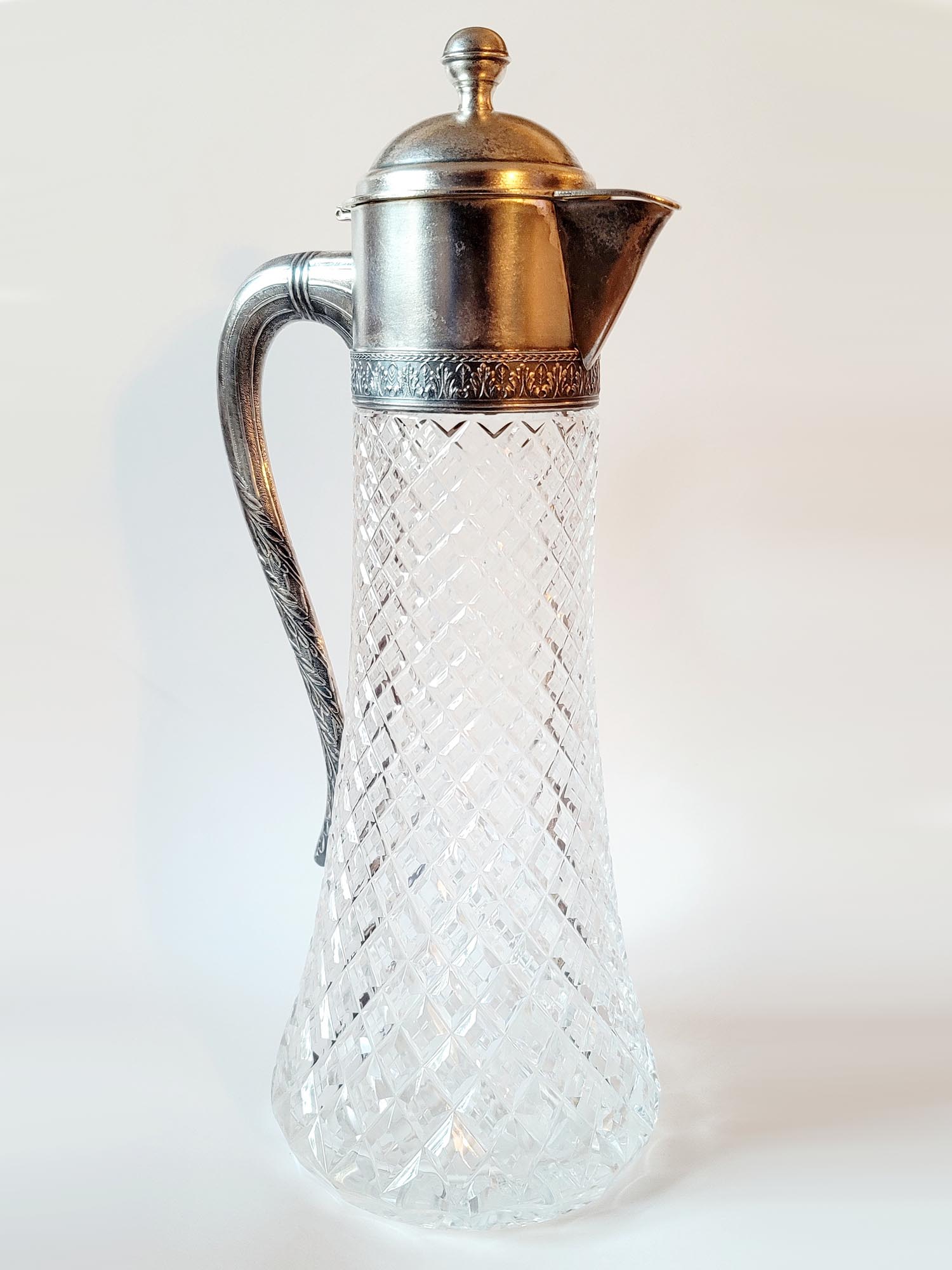 VINTAGE RUSSIAN SOVIET ERA SILVER CRYSTAL PITCHER PIC-3