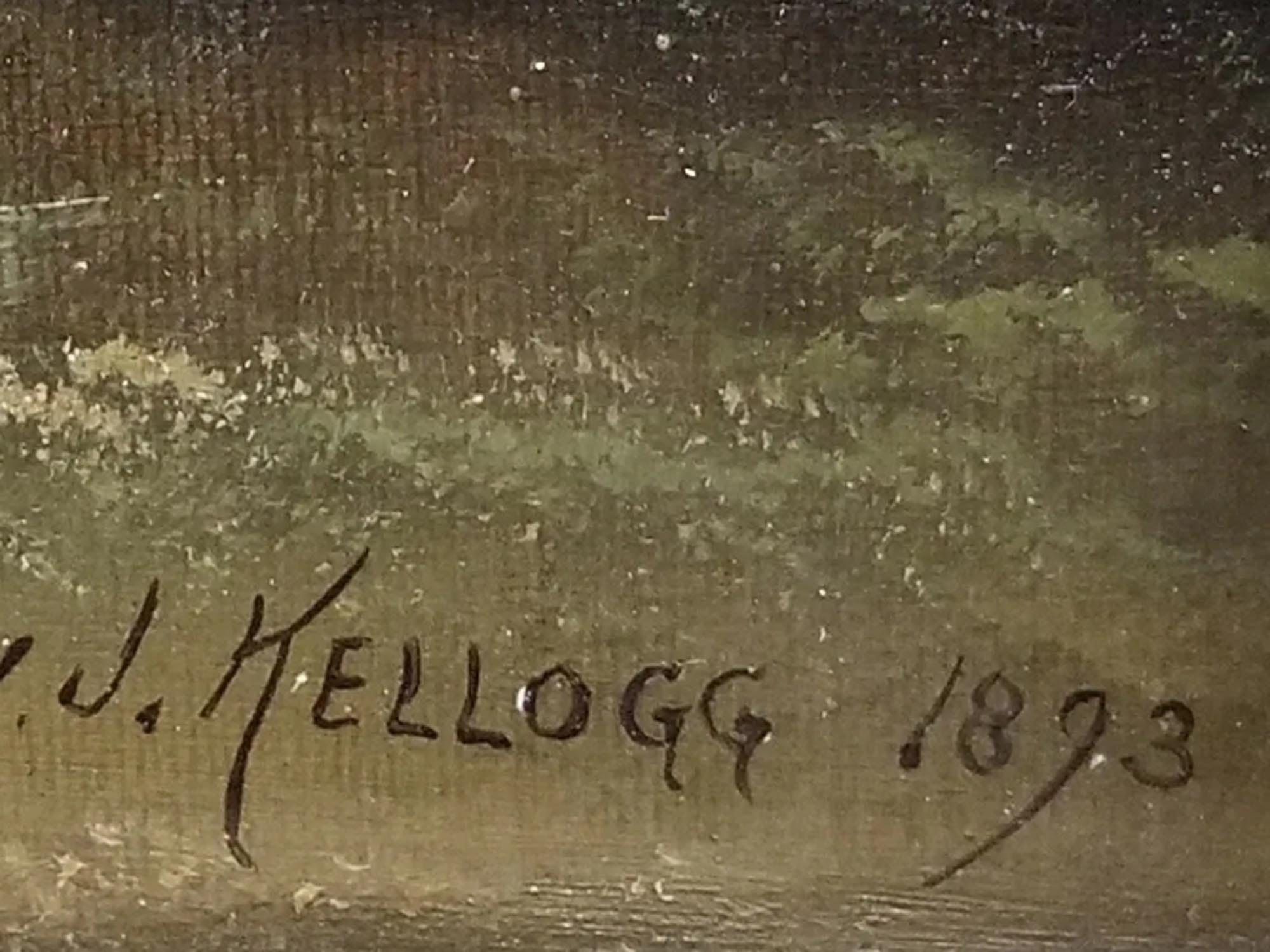 HARRY J. KELLOGG ANTIQUE 19C AMERICAN OIL PAINTING PIC-5