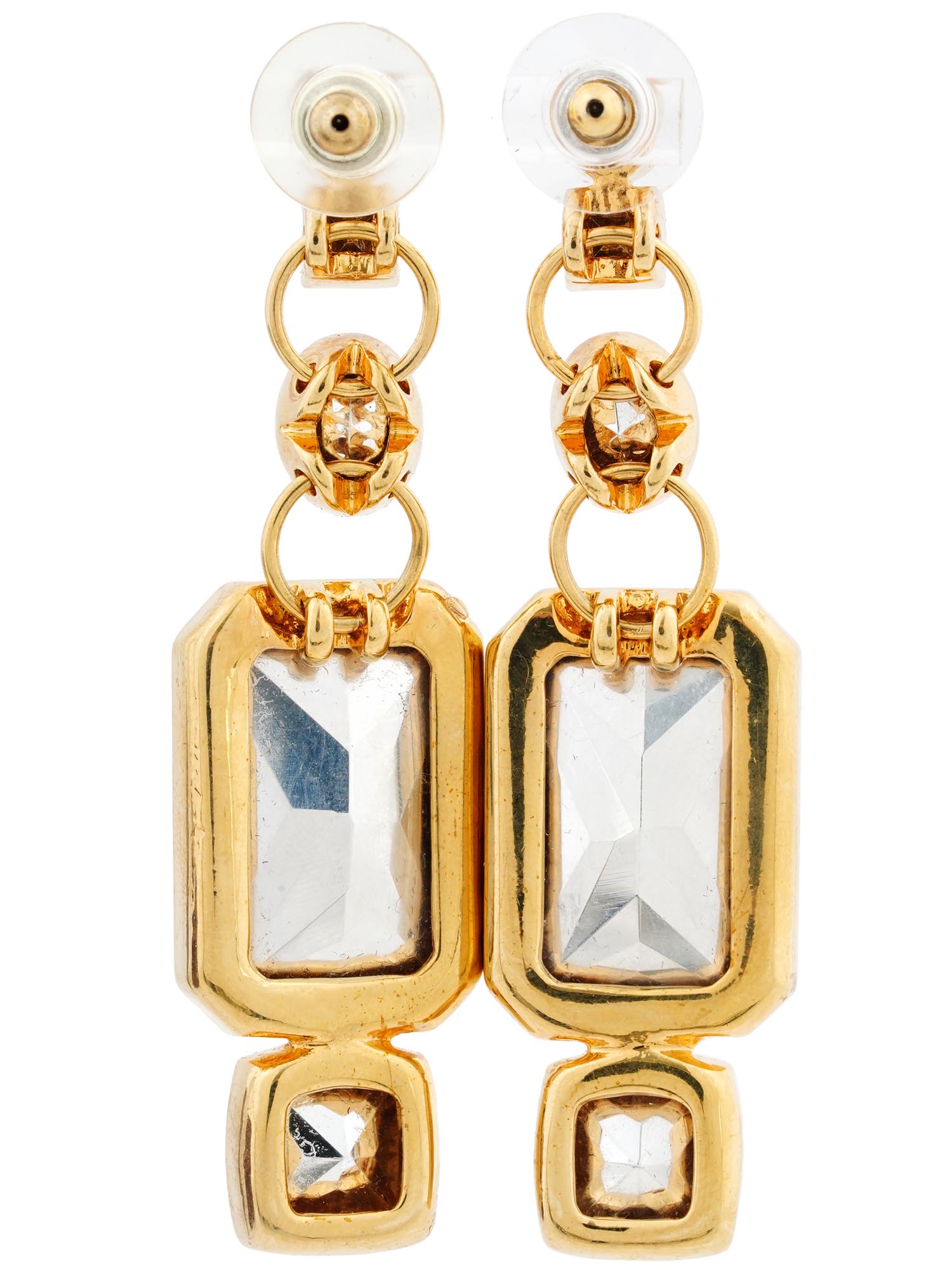 JUDITH LEIBER MULTICOLOR CRYSTAL DROP EARRINGS IOB PIC-2