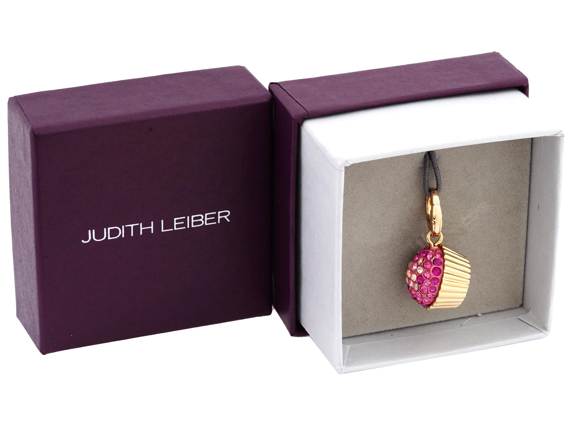 JUDITH LEIBER GILT STERLING CUPCAKE CHARM IOB PIC-0