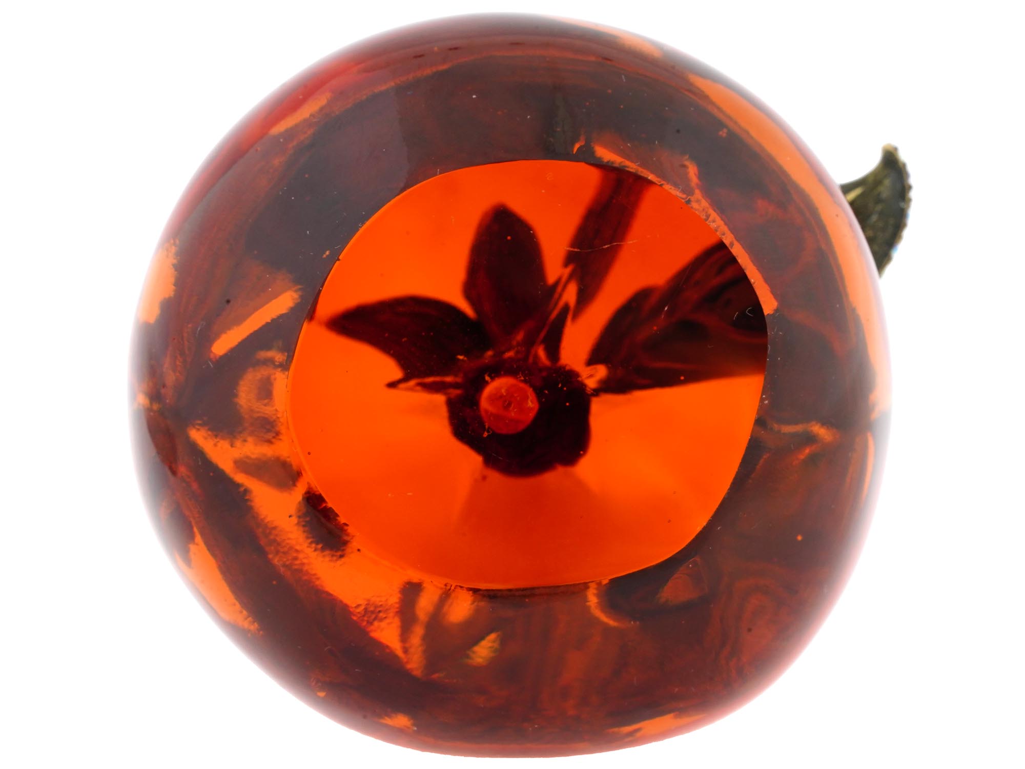 CRYSTAL CLEMENTINE PAPERWEIGHT BY JAY STRONGWATER PIC-6
