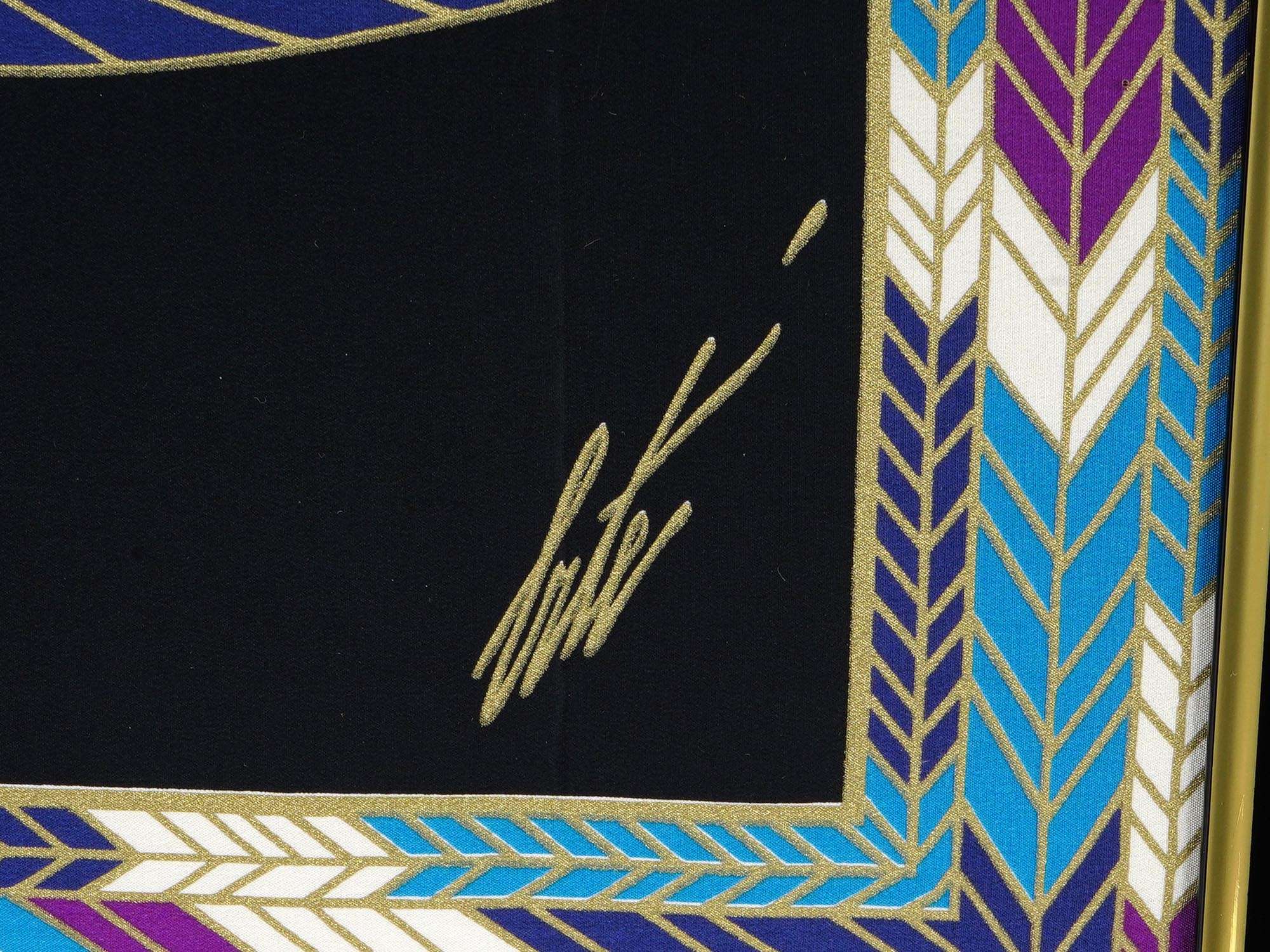 ART DECO FRENCH NILE SILK SCARF ART BY ERTE SIGNED PIC-3