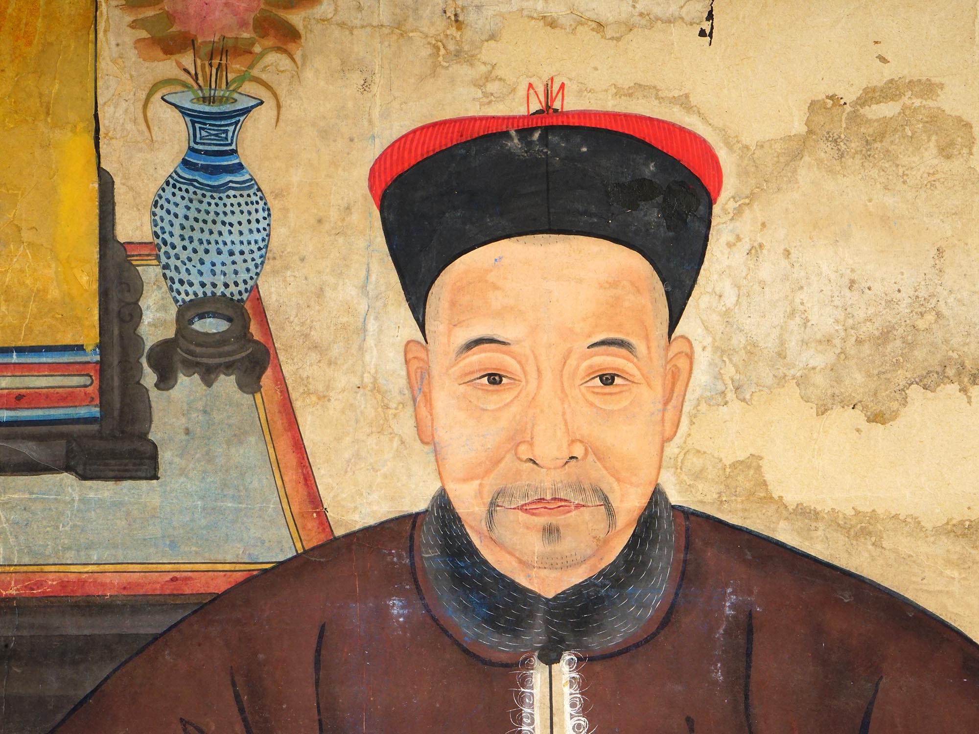 ANTIQUE CHINESE QING ANCESTRAL PORTRAIT PAINTING PIC-3