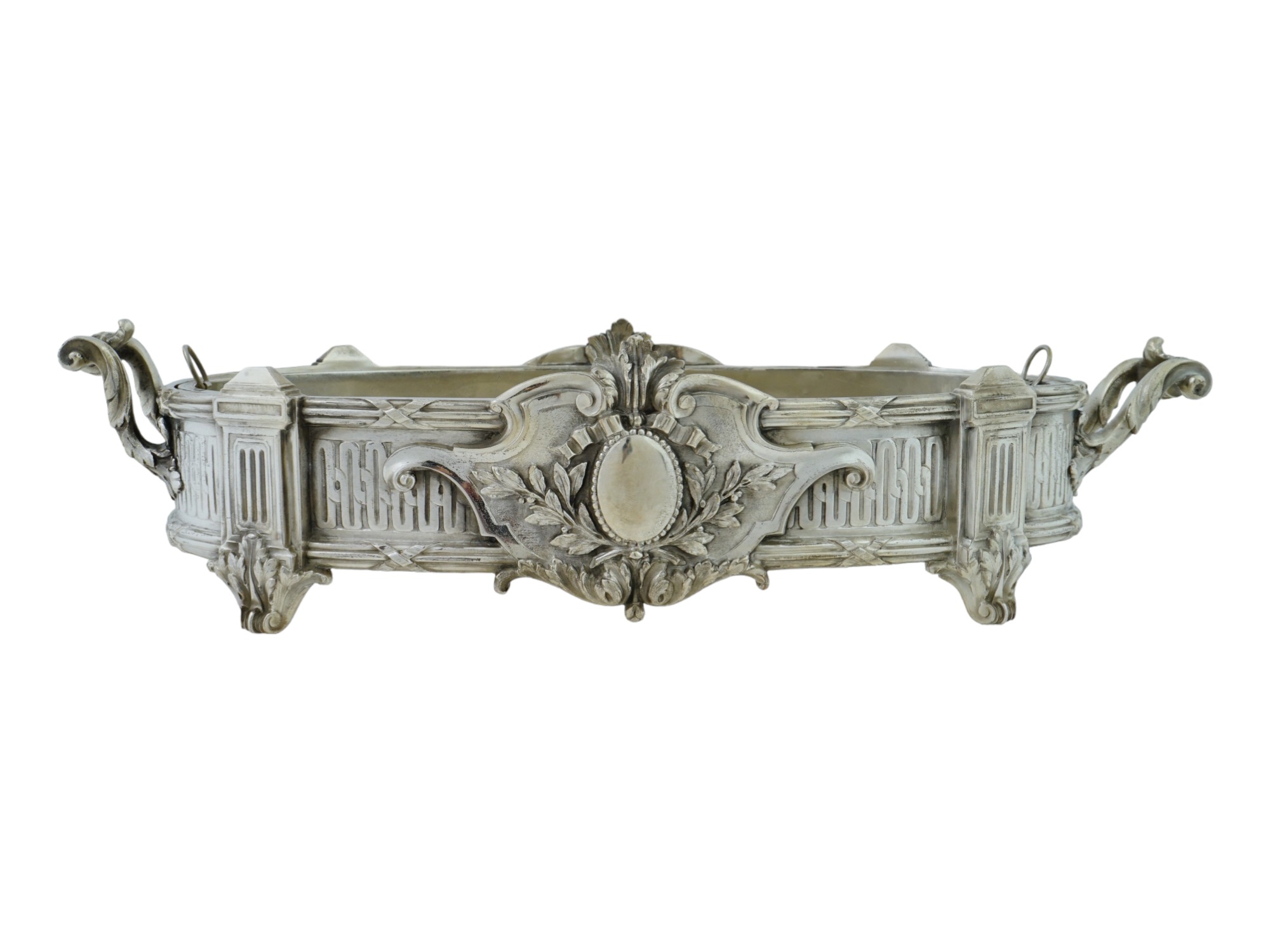 ANTIQUE OVAL TRAY WITH HANDLES IN ROCOCO STYLE PIC-3