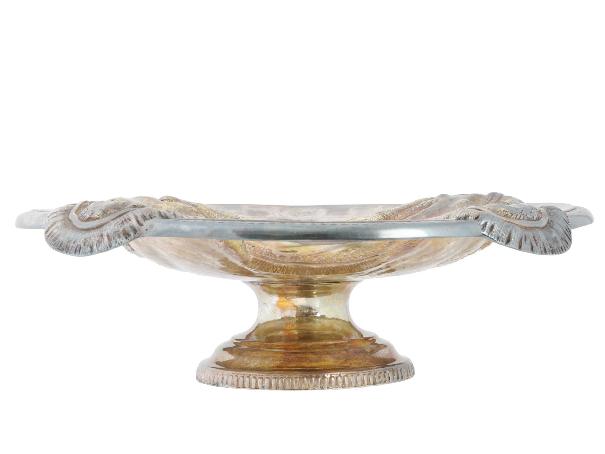 RUSSIAN TROMPE LOEIL 84 GILT SILVER AND GLASS BOWL PIC-1