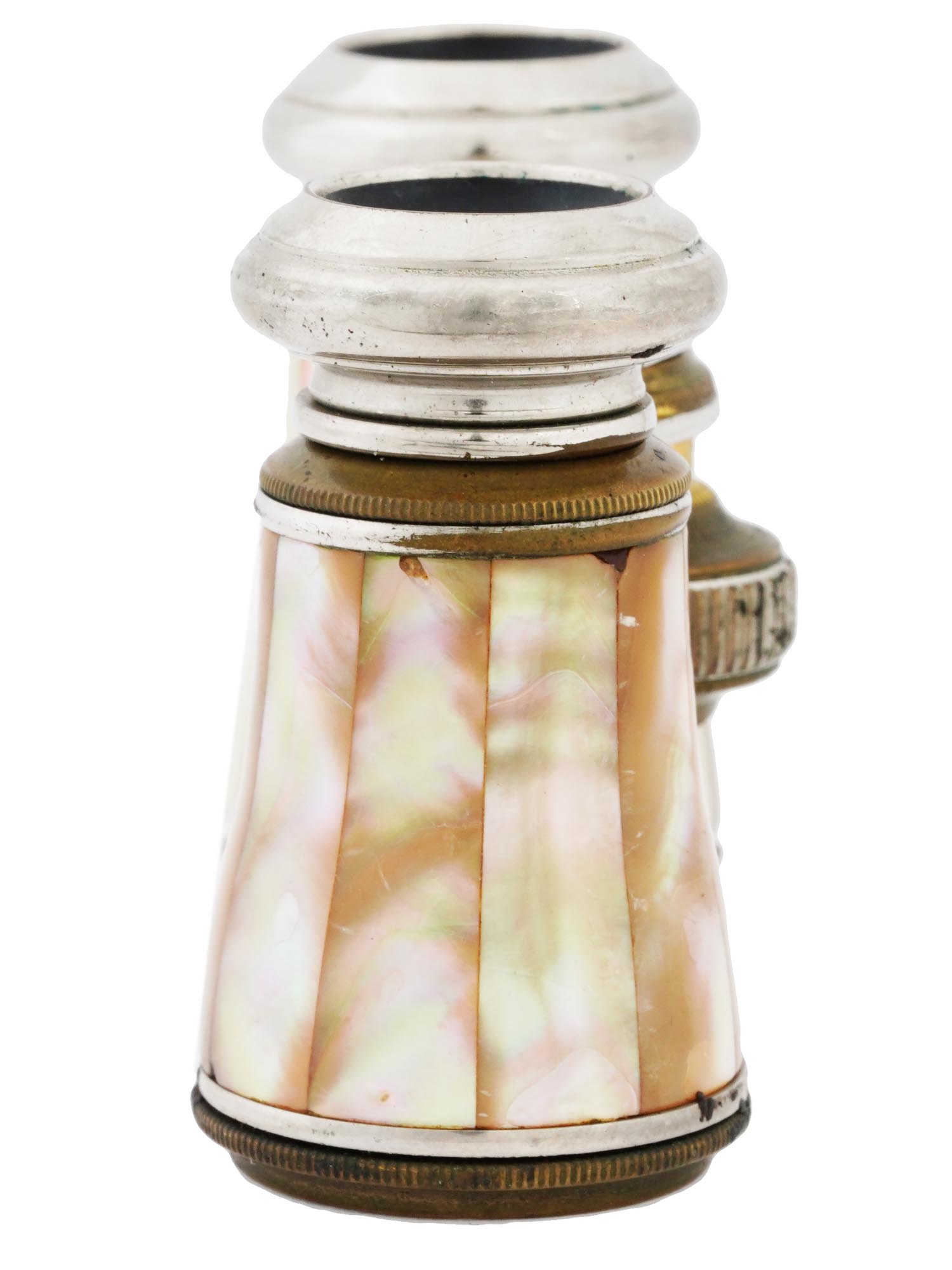 FRENCH MOTHER OF PEARL OPERA GLASSES IN LEATHER CASE PIC-5