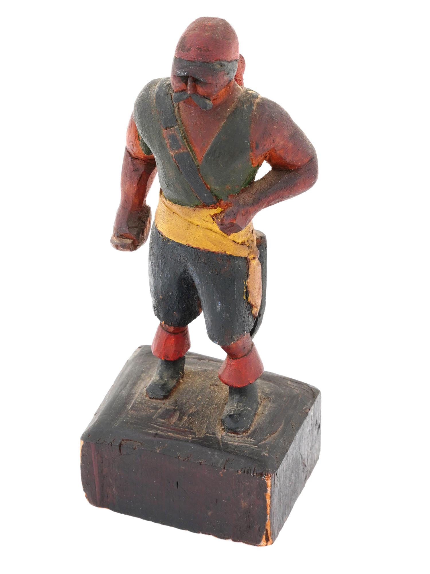 AMERICAN FOLK ART HAND CARVED WOOD FIGURE OF PIRATE PIC-1
