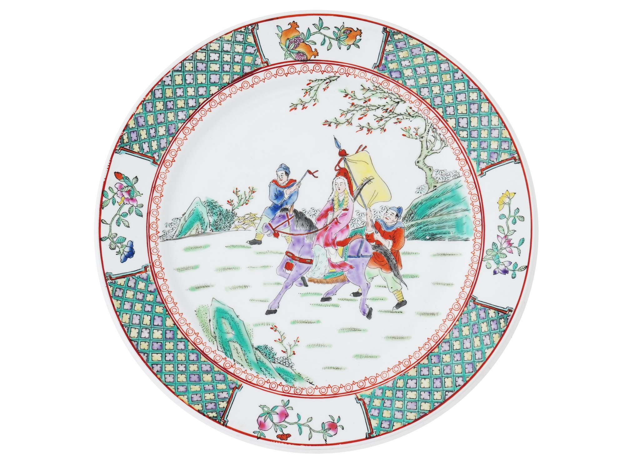 ANTIQUE CHINESE HAND ENAMEL PORCELAIN PLATE PIC-0