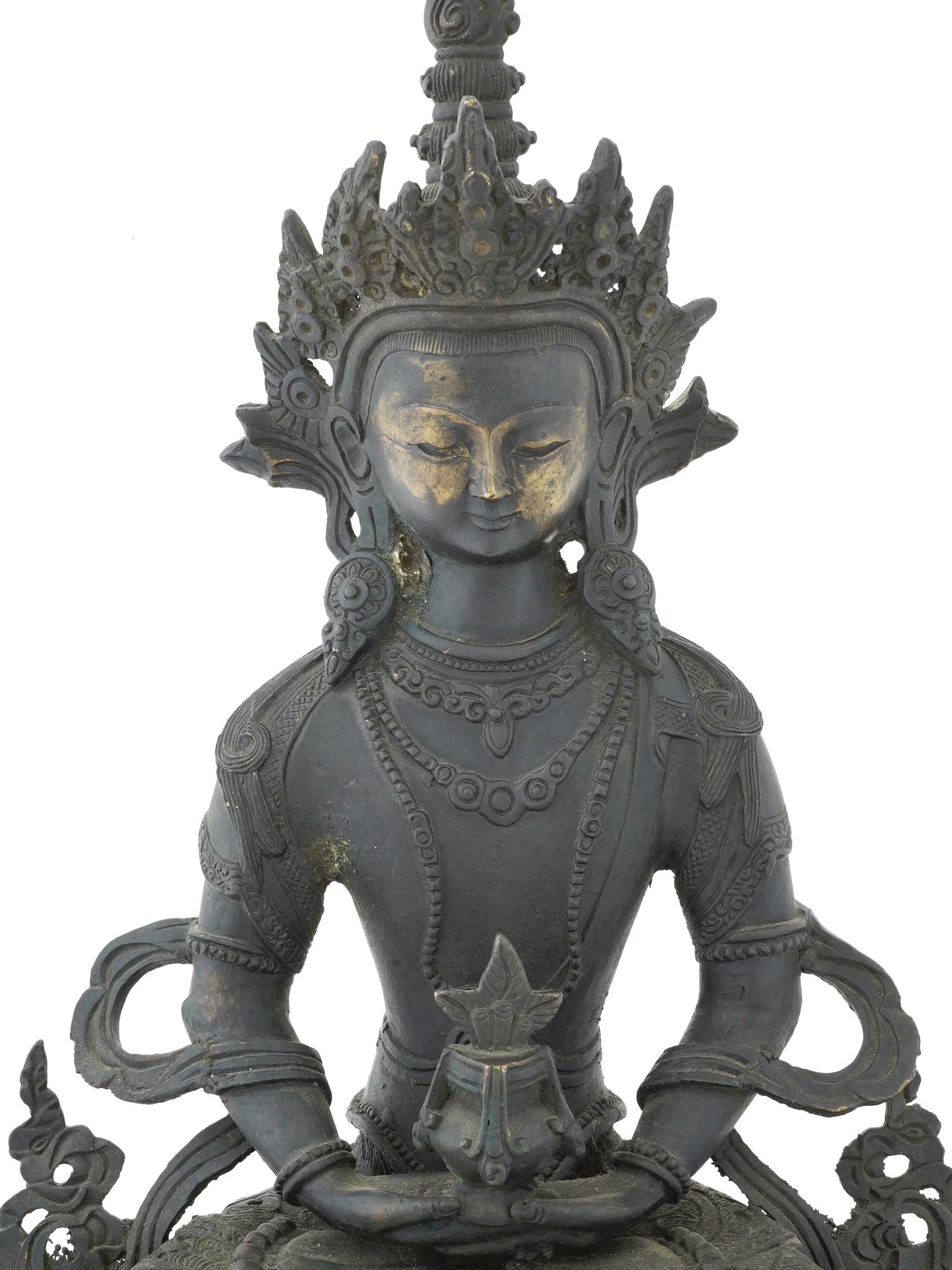 ANTIQUE TIBETAN BUDDHA VAJRASATTVA BRONZE FIGURE PIC-7