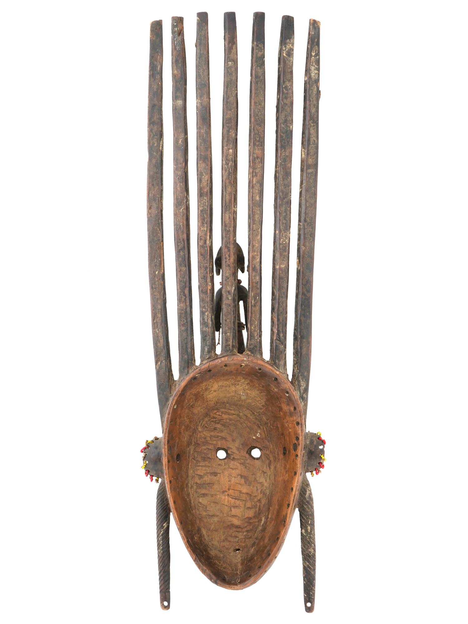 AFRICAN BAMBARA PEOPLE OF MALI WOODEN MASK PIC-1