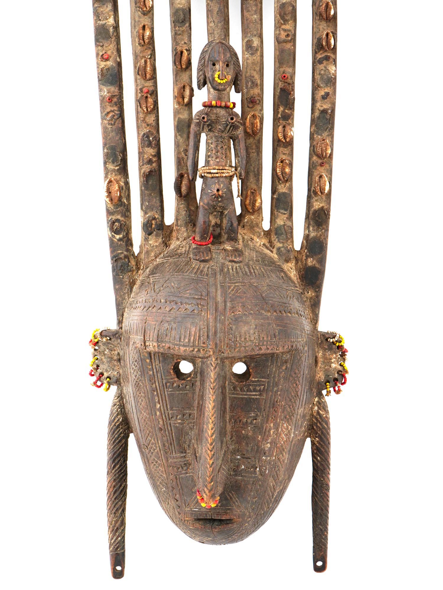 AFRICAN BAMBARA PEOPLE OF MALI WOODEN MASK PIC-2