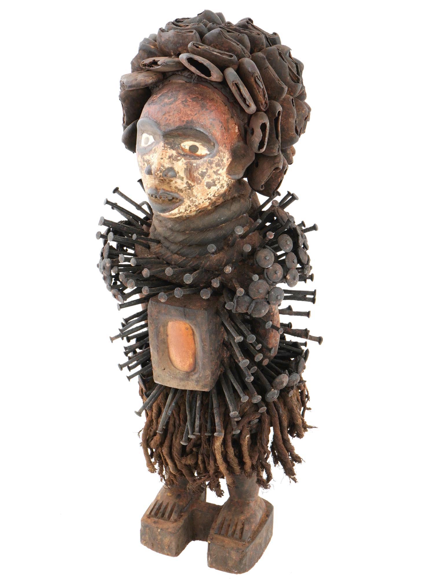 CENTRAL AFRICAN CONGO METAL WOOD NAIL NISKI FIGURE PIC-0