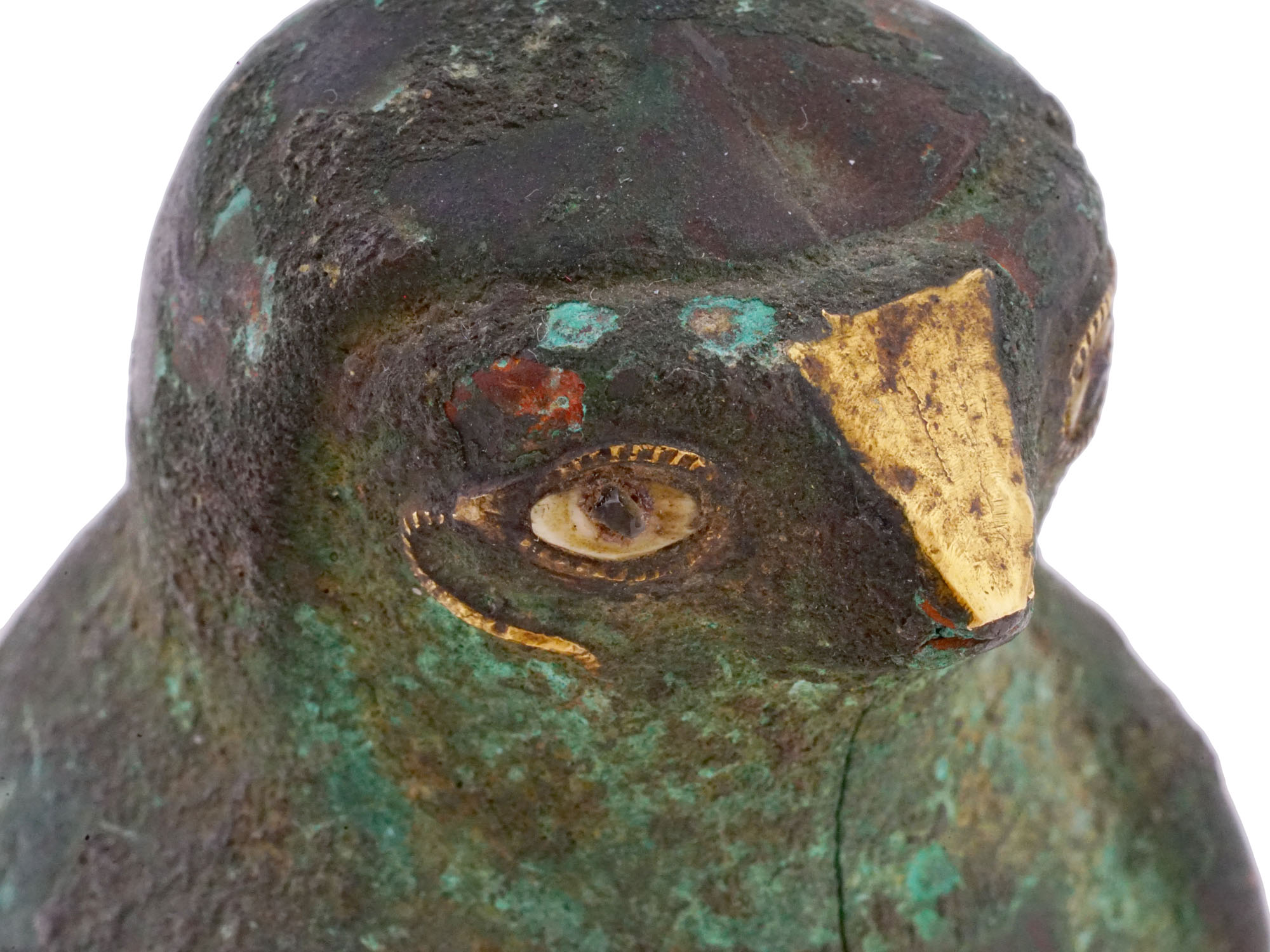 ANCIENT EGYPTIAN COPPER FIGURINE OF HORUS GOD PIC-7