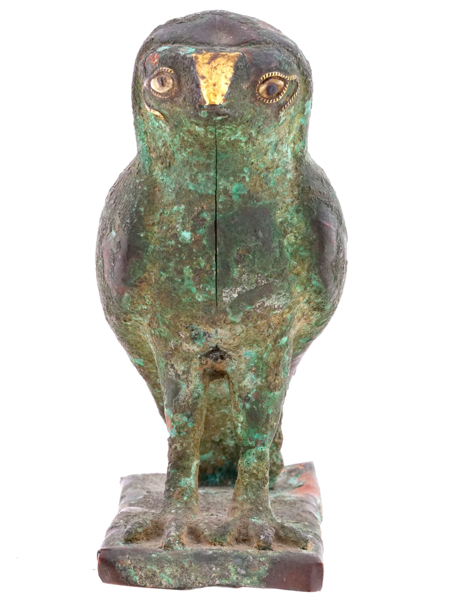 ANCIENT EGYPTIAN COPPER FIGURINE OF HORUS GOD PIC-2