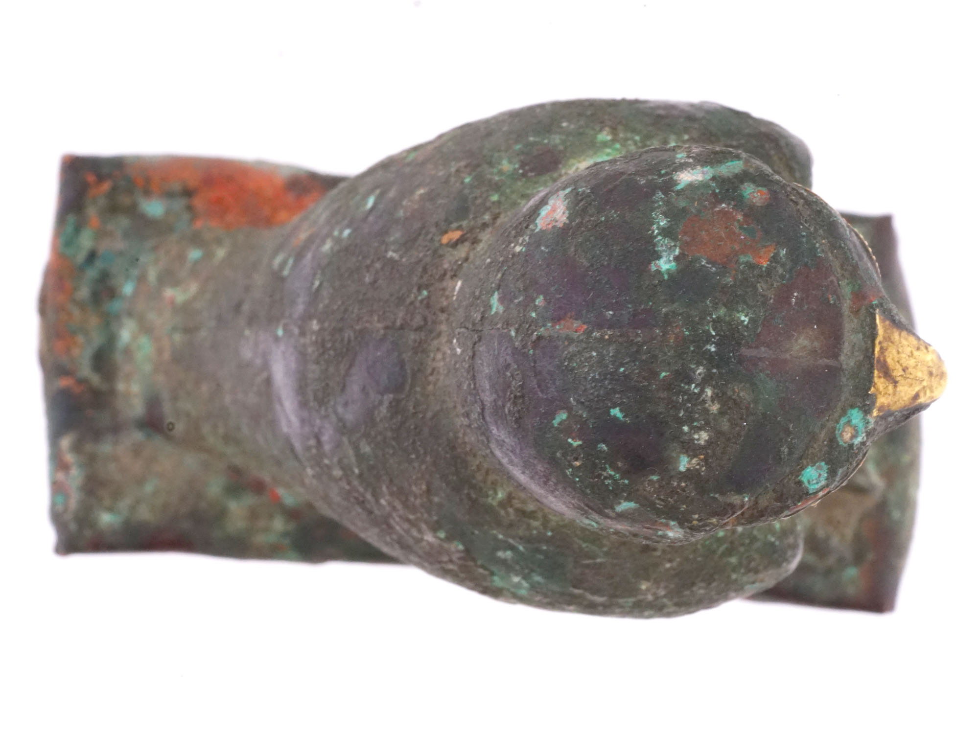 ANCIENT EGYPTIAN COPPER FIGURINE OF HORUS GOD PIC-5