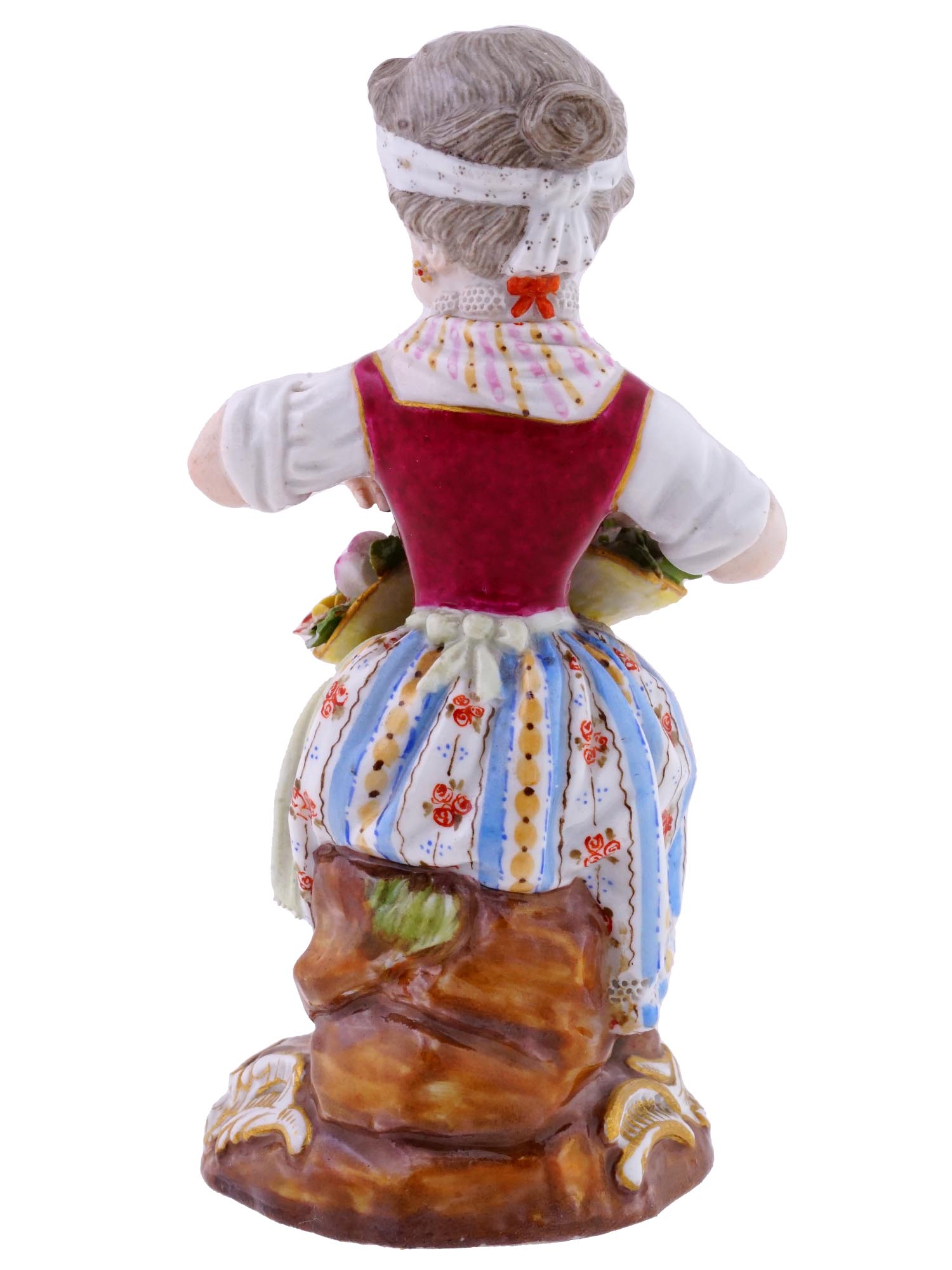 ANTIQUE GERMAN MEISSEN PORCELAIN GIRL FIGURINE PIC-3