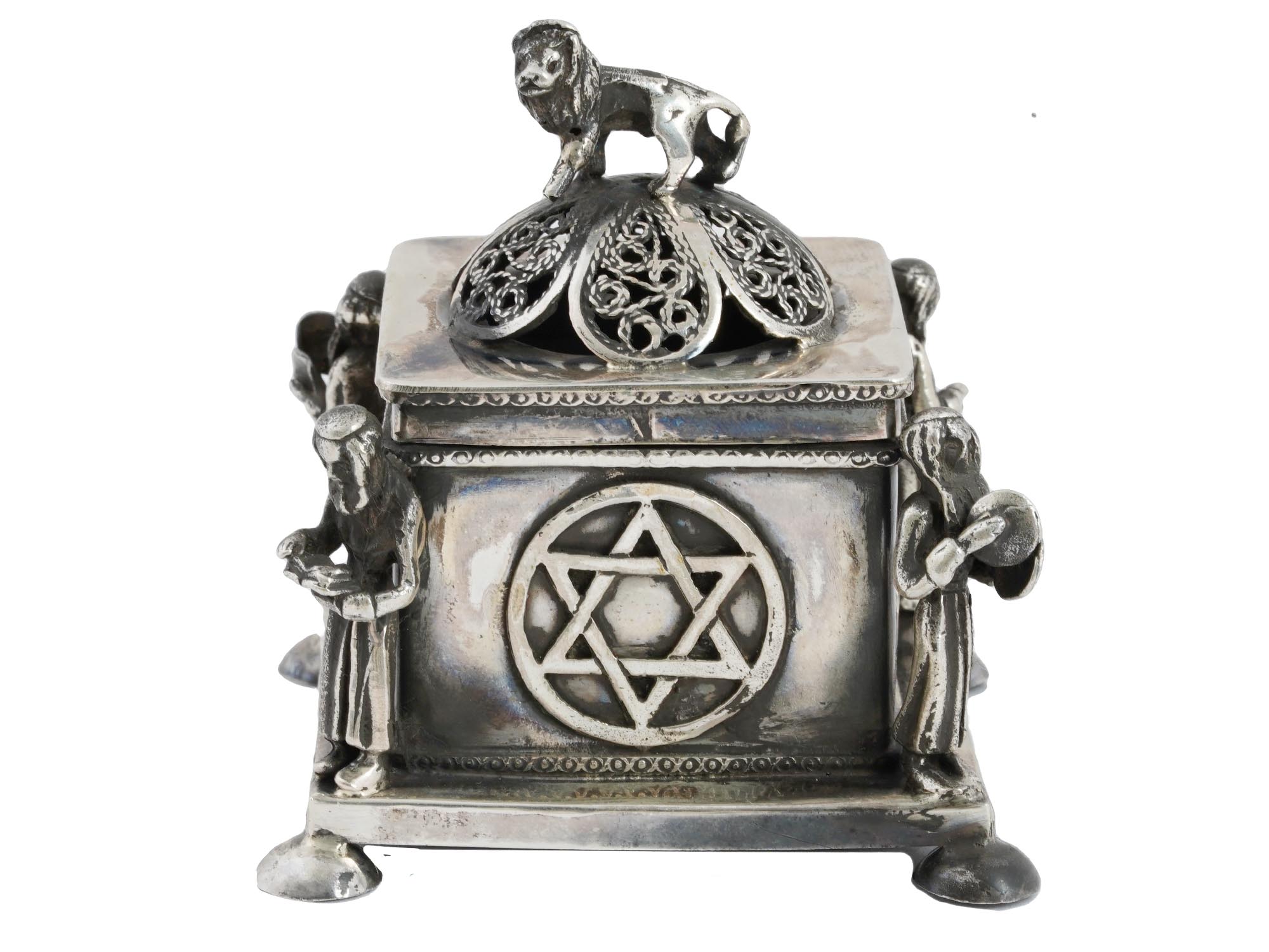 RUSSIAN JUDAICA SILVER BESAMIM SPICE BOX PIC-1