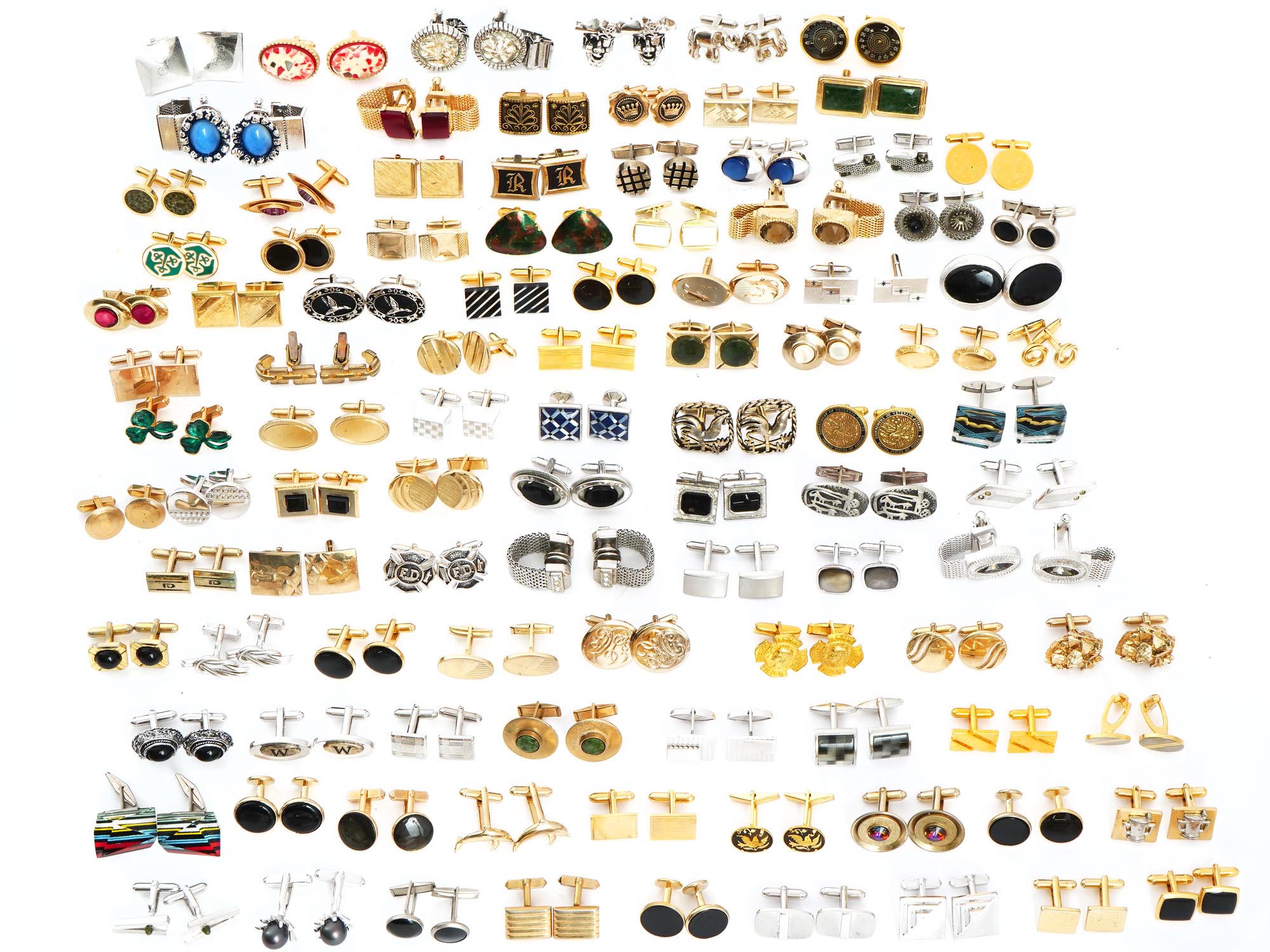 LARGE COLLECTION OF 100 PAIRS OF VINTAGE CUFFLINKS PIC-1