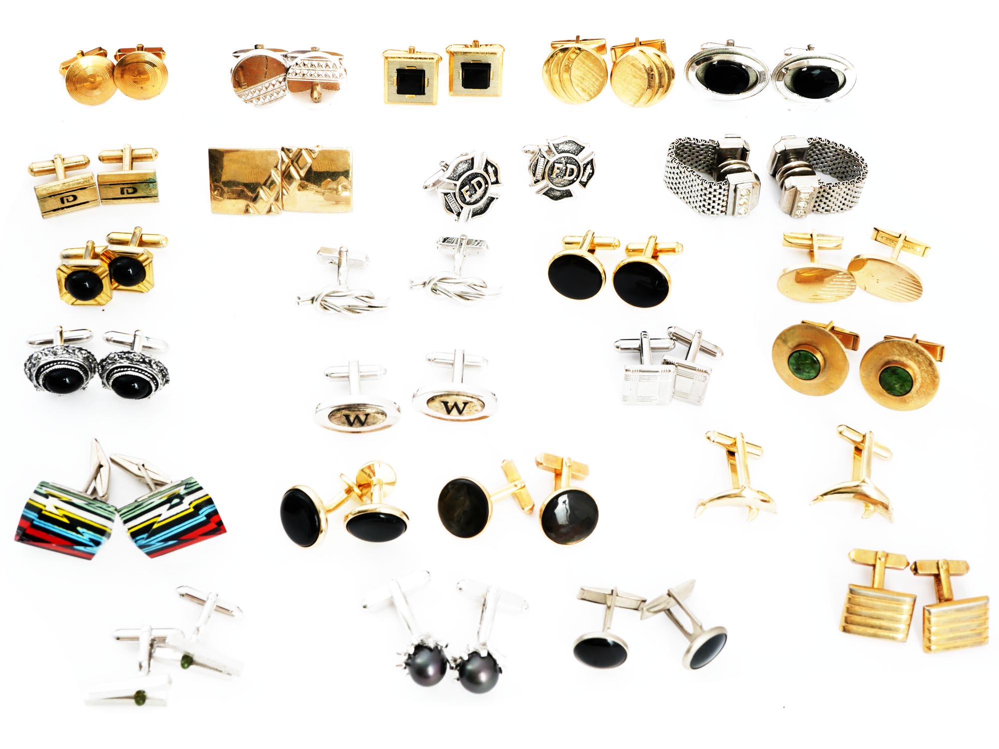 LARGE COLLECTION OF 100 PAIRS OF VINTAGE CUFFLINKS PIC-4