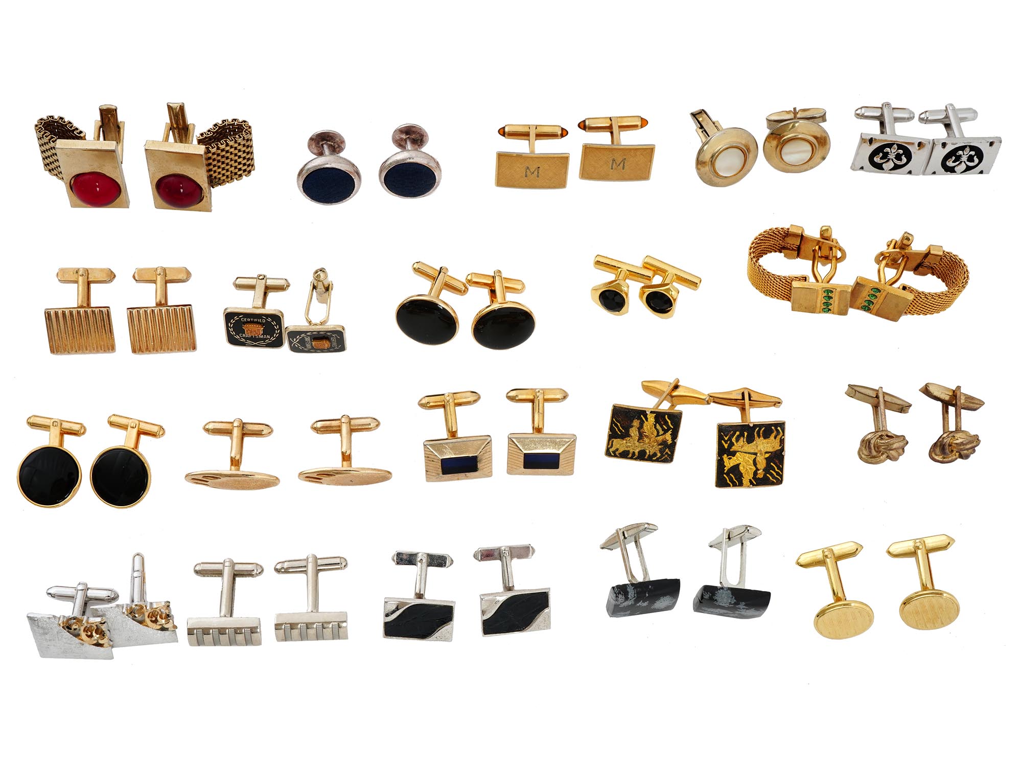 LARGE COLLECTION OF VINTAGE COSTUME JEWELRY CUFFLINKS PIC-1