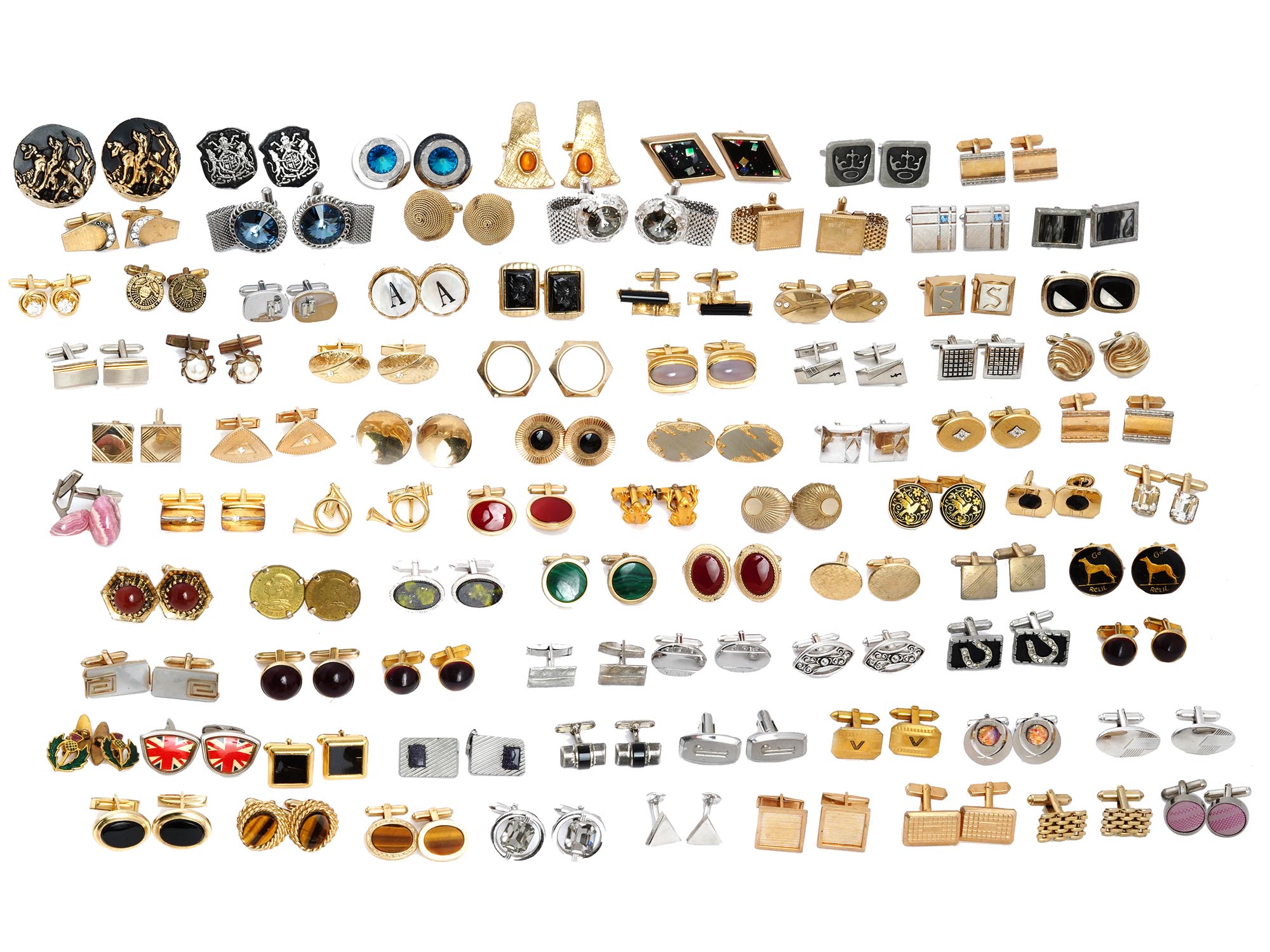 LARGE COLLECTION OF 82 PAIRS OF VINTAGE CUFFLINKS PIC-0