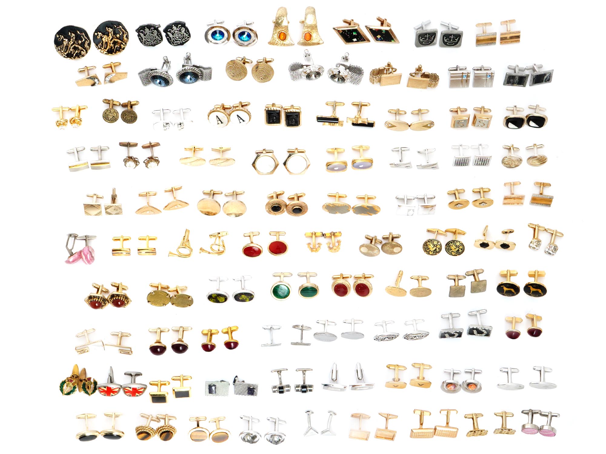 LARGE COLLECTION OF 82 PAIRS OF VINTAGE CUFFLINKS PIC-1