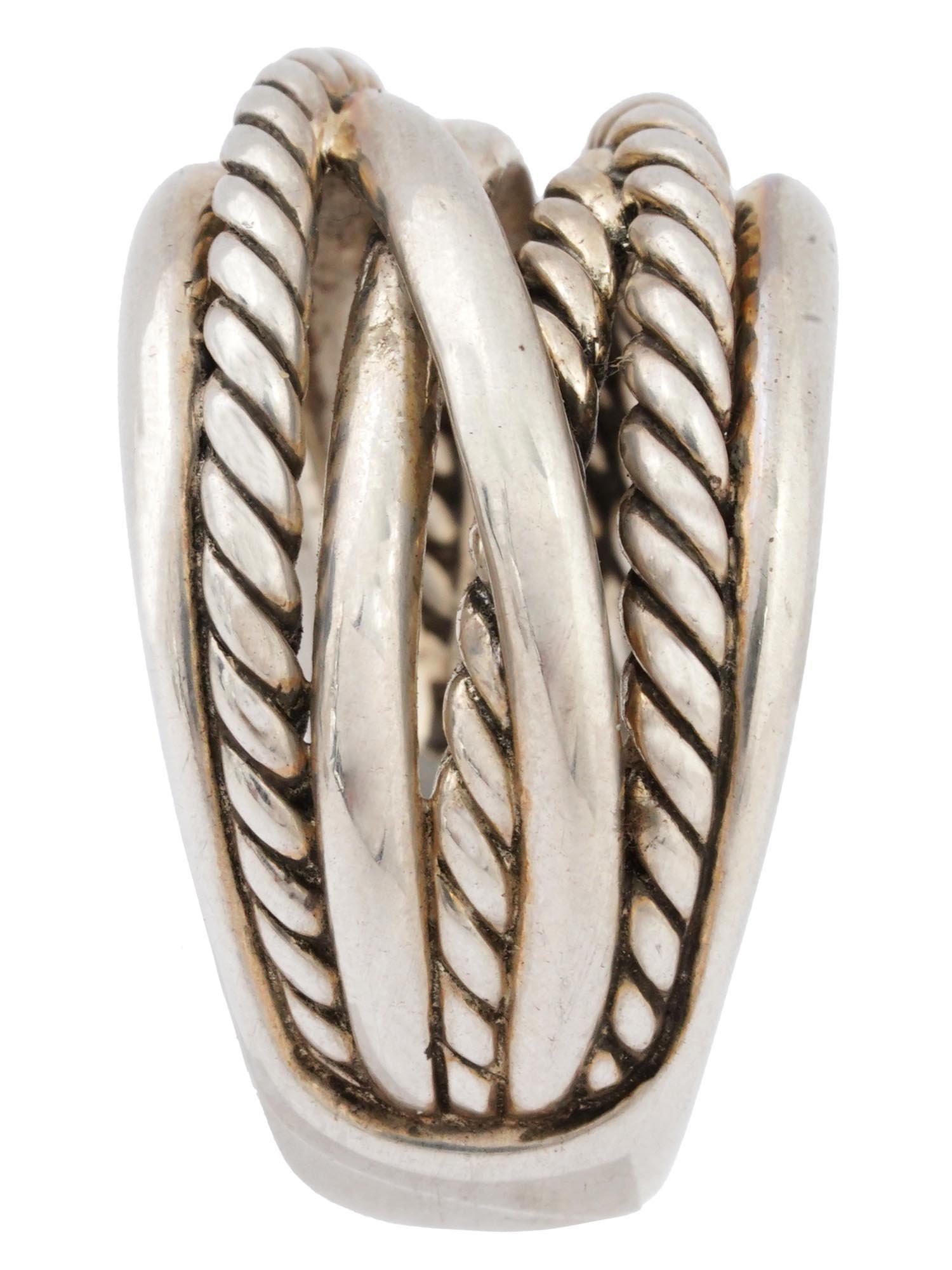 DAVID YURMAN STERLING SILVER CROSSOVER BAND RING PIC-7