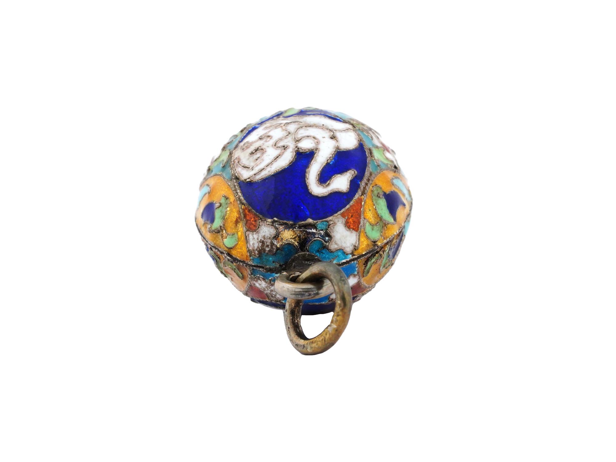RUSSIAN GILT SILVER ENAMEL EGG PENDANT WITH SWAN PIC-4