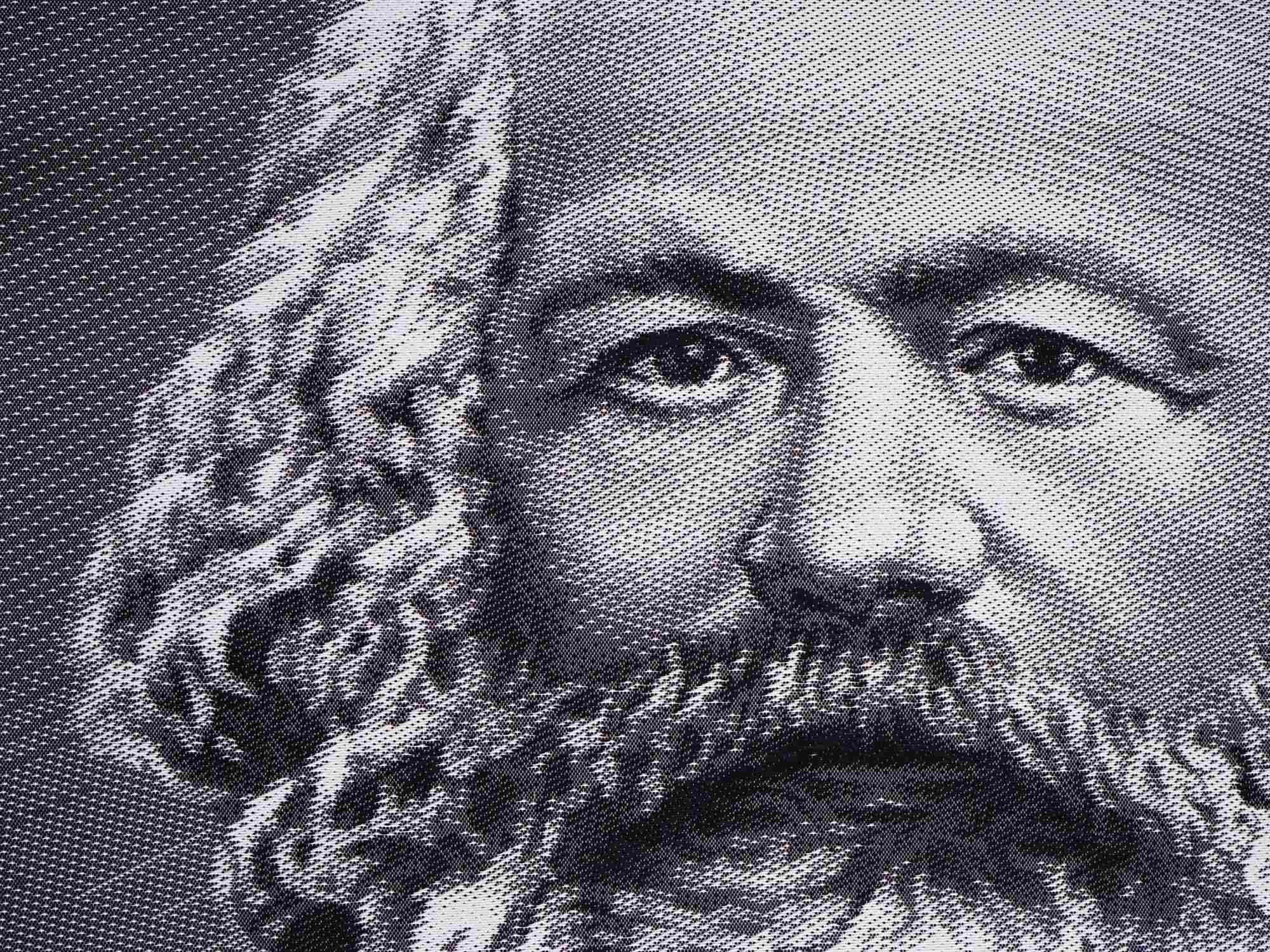 CHINESE COMMUNIST SILK TAPESTRY OF KARL MARX PIC-1