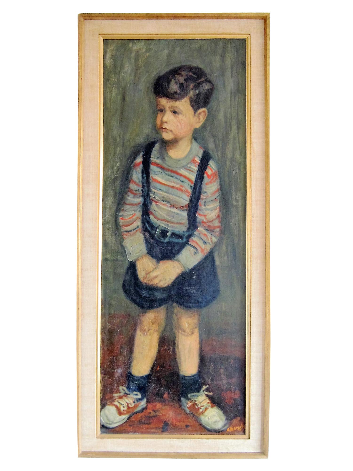 ARBIT BLATAS LITHUANIAN OIL PAINTING OF A BOY 1943 PIC-0