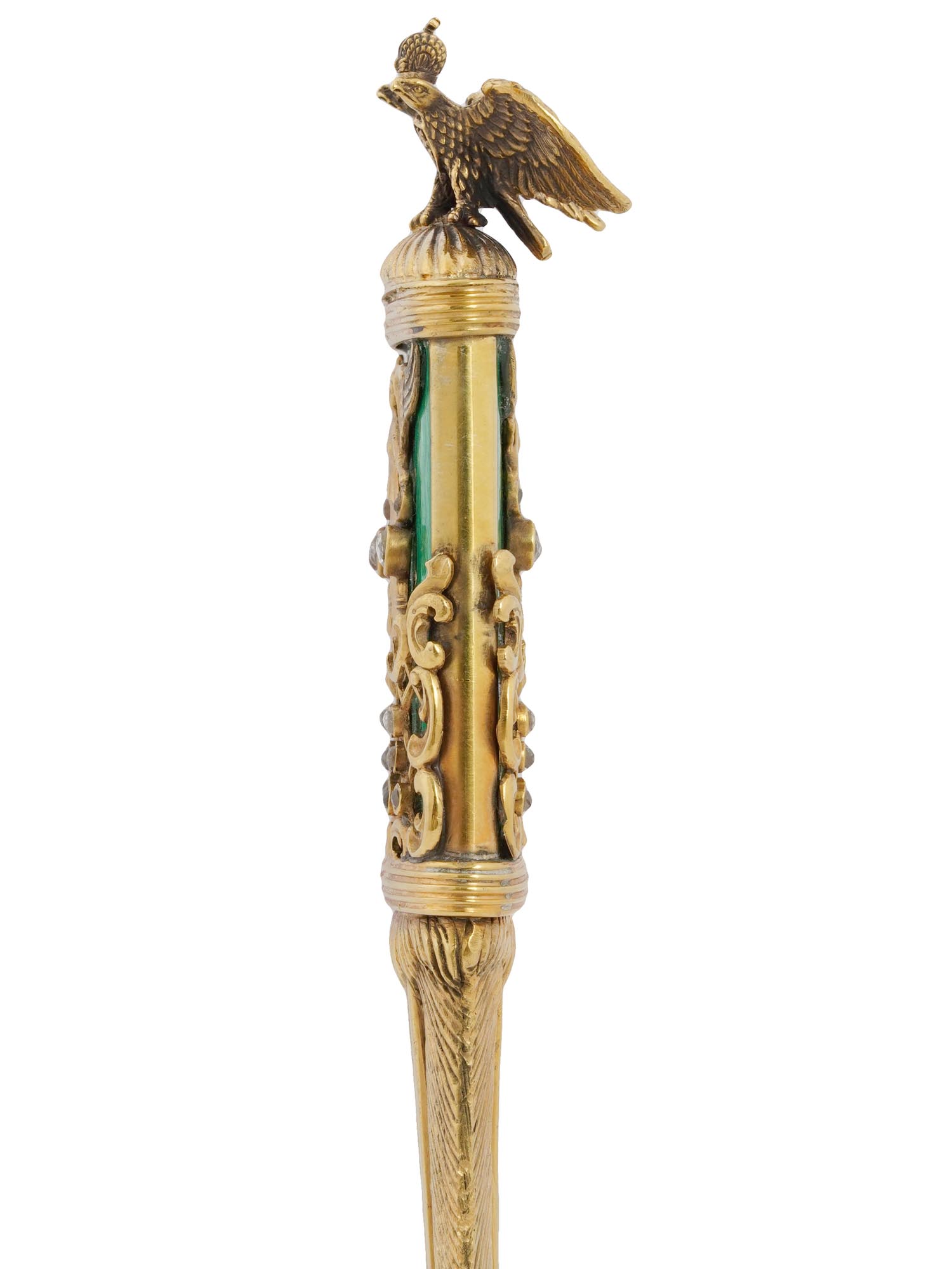 RUSSIAN 84 GILT SILVER ENAMEL GEMSTONE LETTER OPENER PIC-5