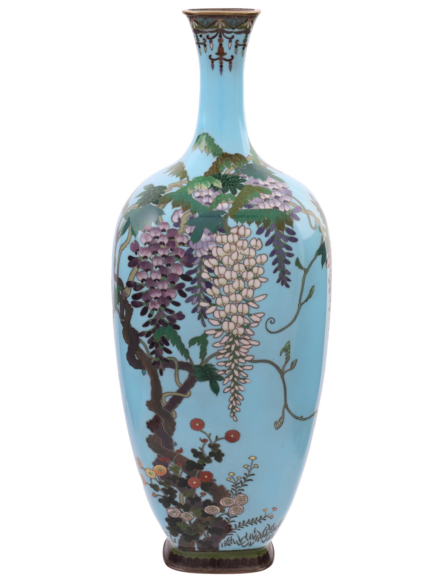 HIGH QUALITY JAPANESE MEIJI CLOISONNE ENAMEL VASE PIC-0