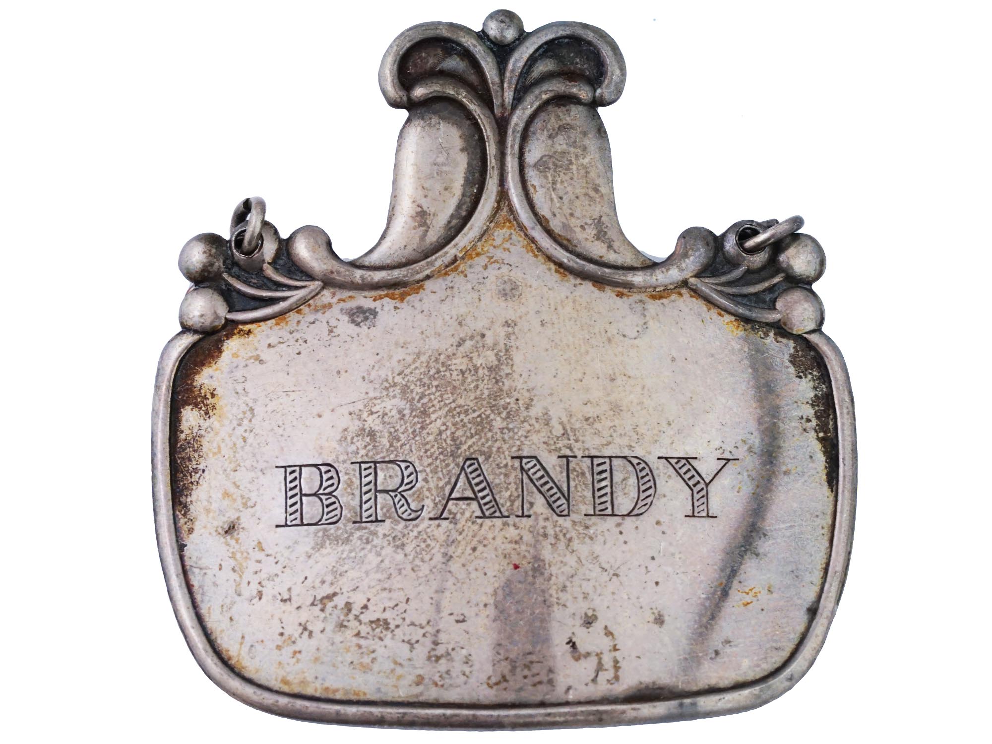 VINTAGE STERLING SILVER BRANDY LIQUOR DECANTER LABELS PIC-3