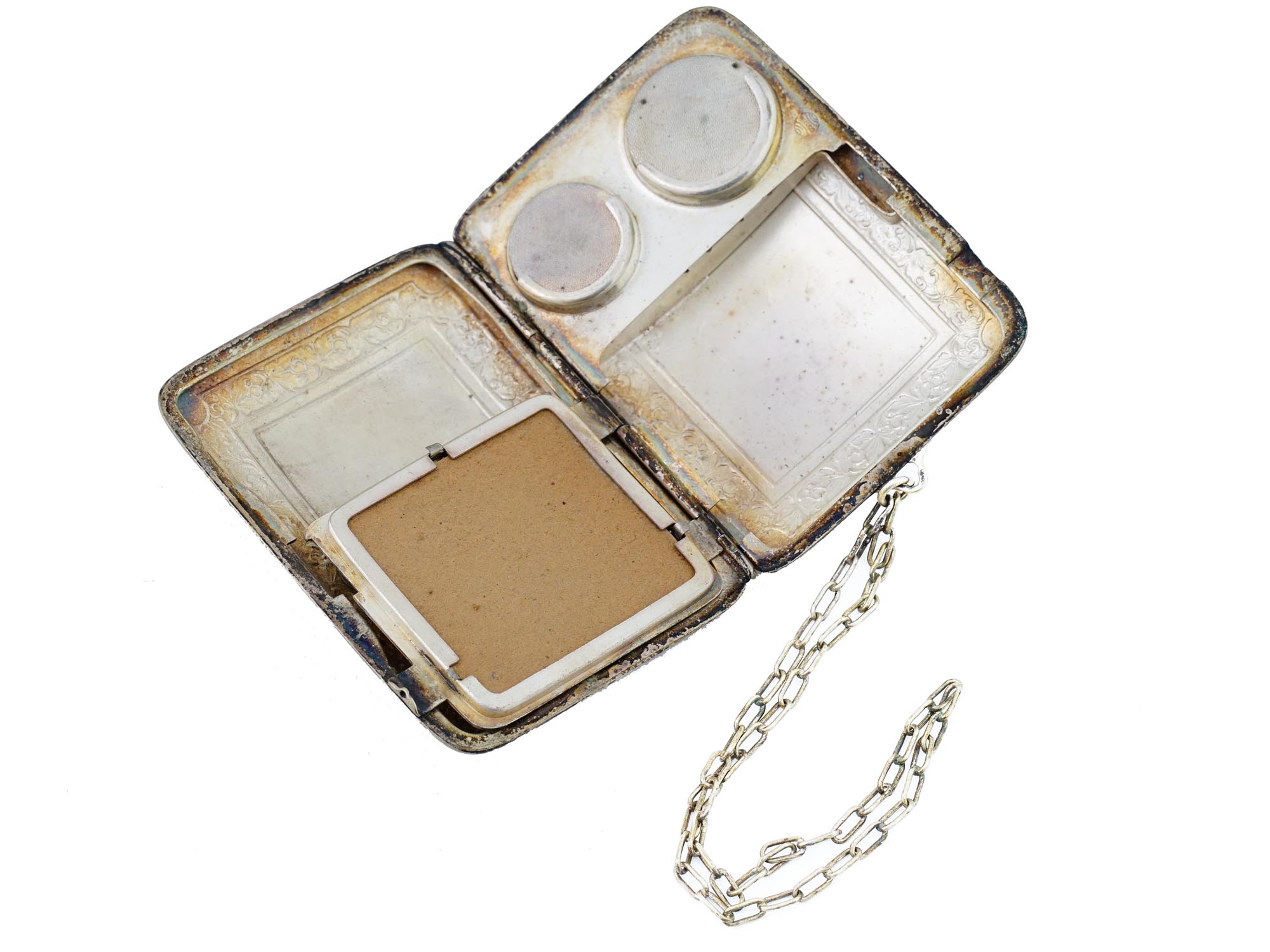 ANTIQUE GERMAN WHS STERLING SILVER COMPACT CASE PIC-5