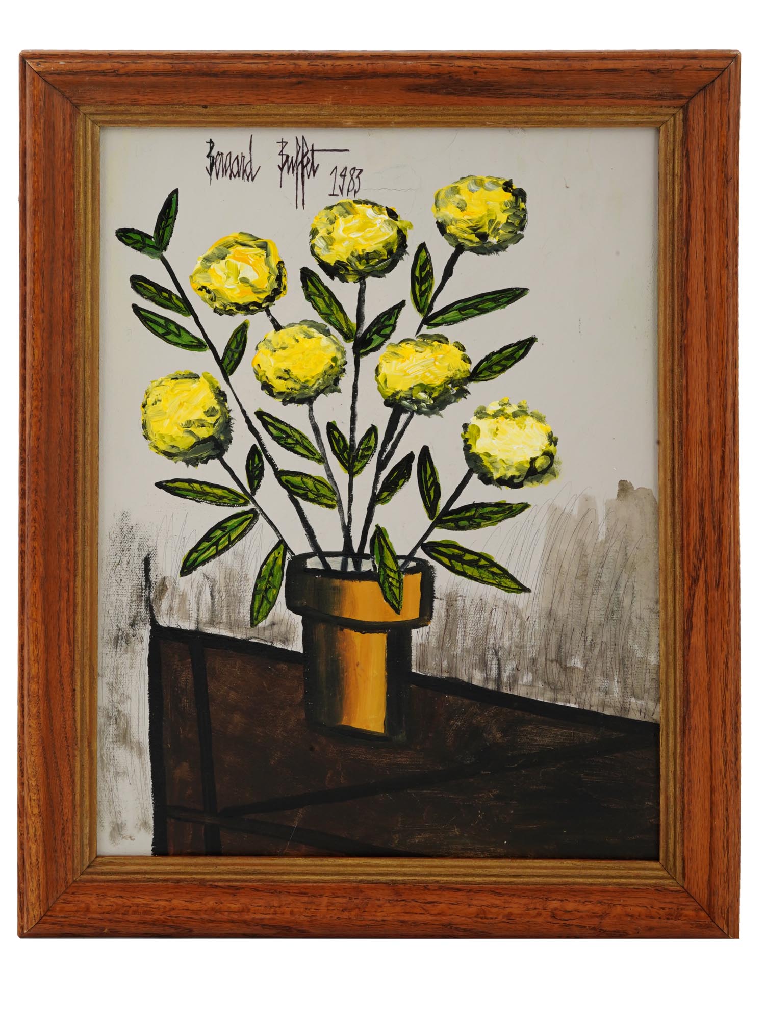 1983 FRENCH STILL LIFE PAINTING ATTR TO BERNARD BUFFET PIC-0