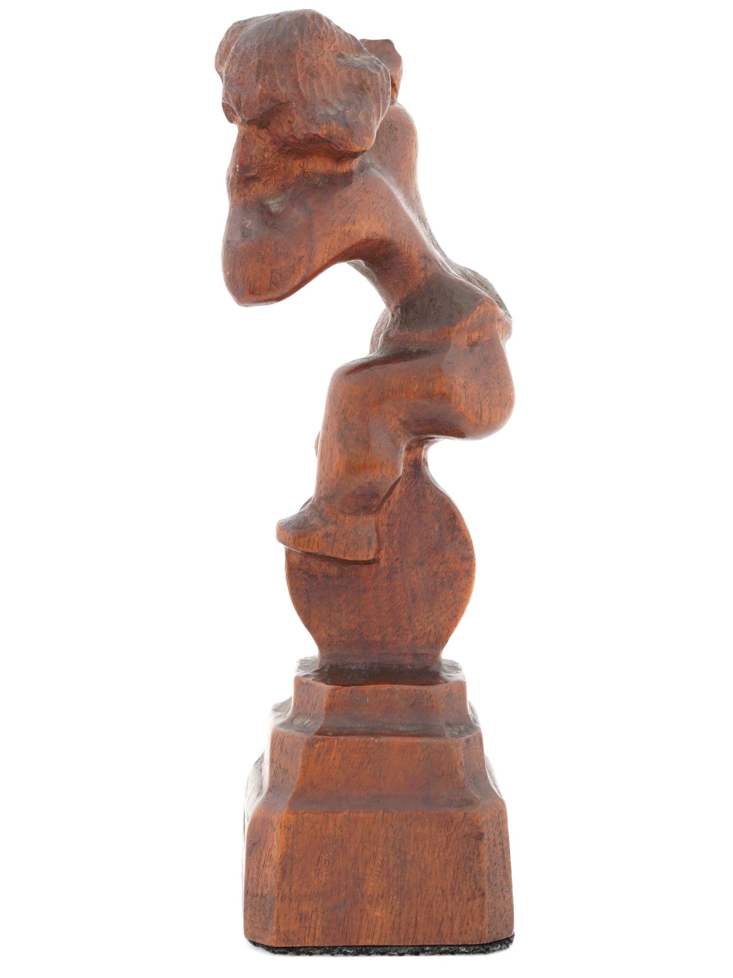 GIRL ON WHEEL WOODEN SCULPTURE BY CHAIM GROSS PIC-1