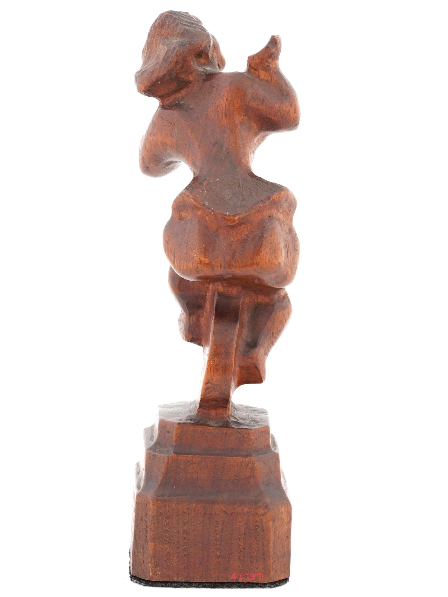 GIRL ON WHEEL WOODEN SCULPTURE BY CHAIM GROSS PIC-2