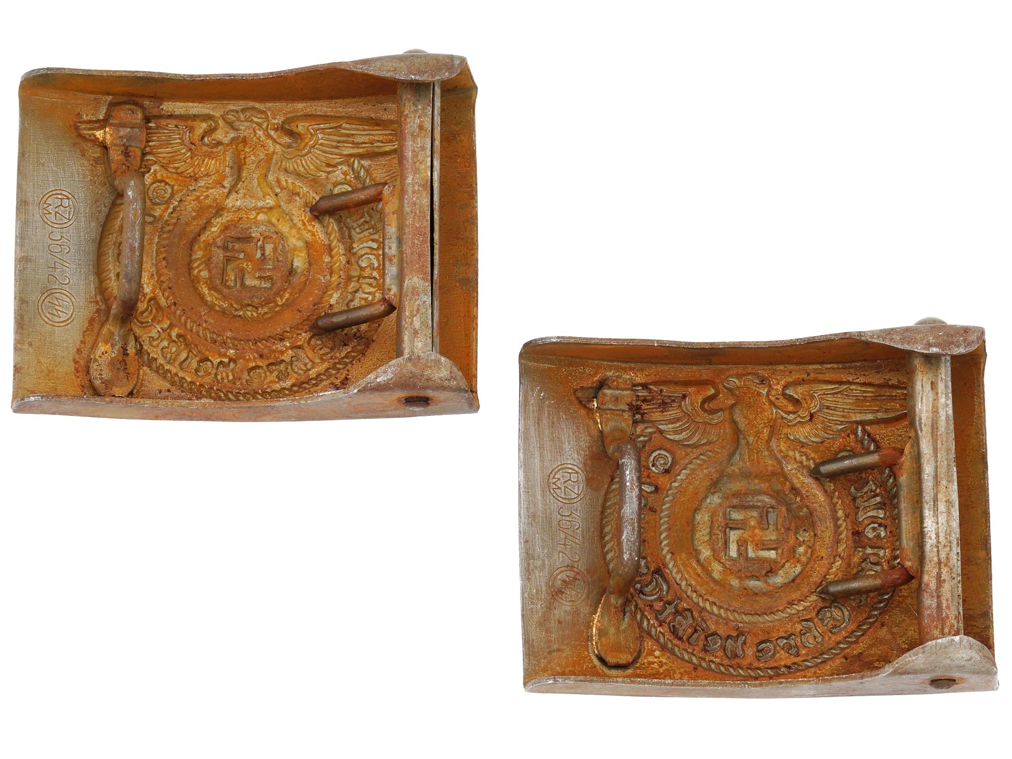 WWII NAZI GERMAN THIRD REICH ENLISTED BELT BUCKLES PIC-3