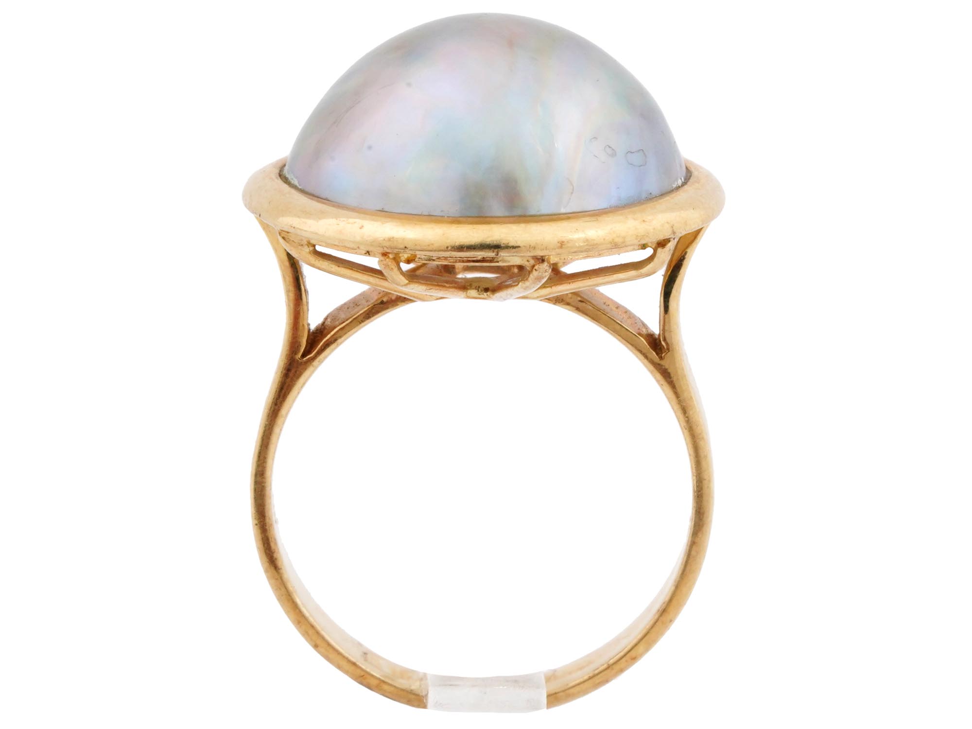 VINTAGE 14K GOLD RING WITH A PEARL PIC-4