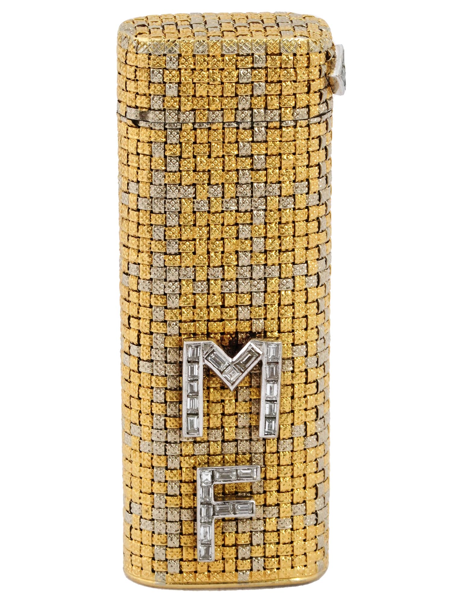 CARTIER DIAMONDS 18K GOLD BICOLOR POCKET LIGHTER PIC-1