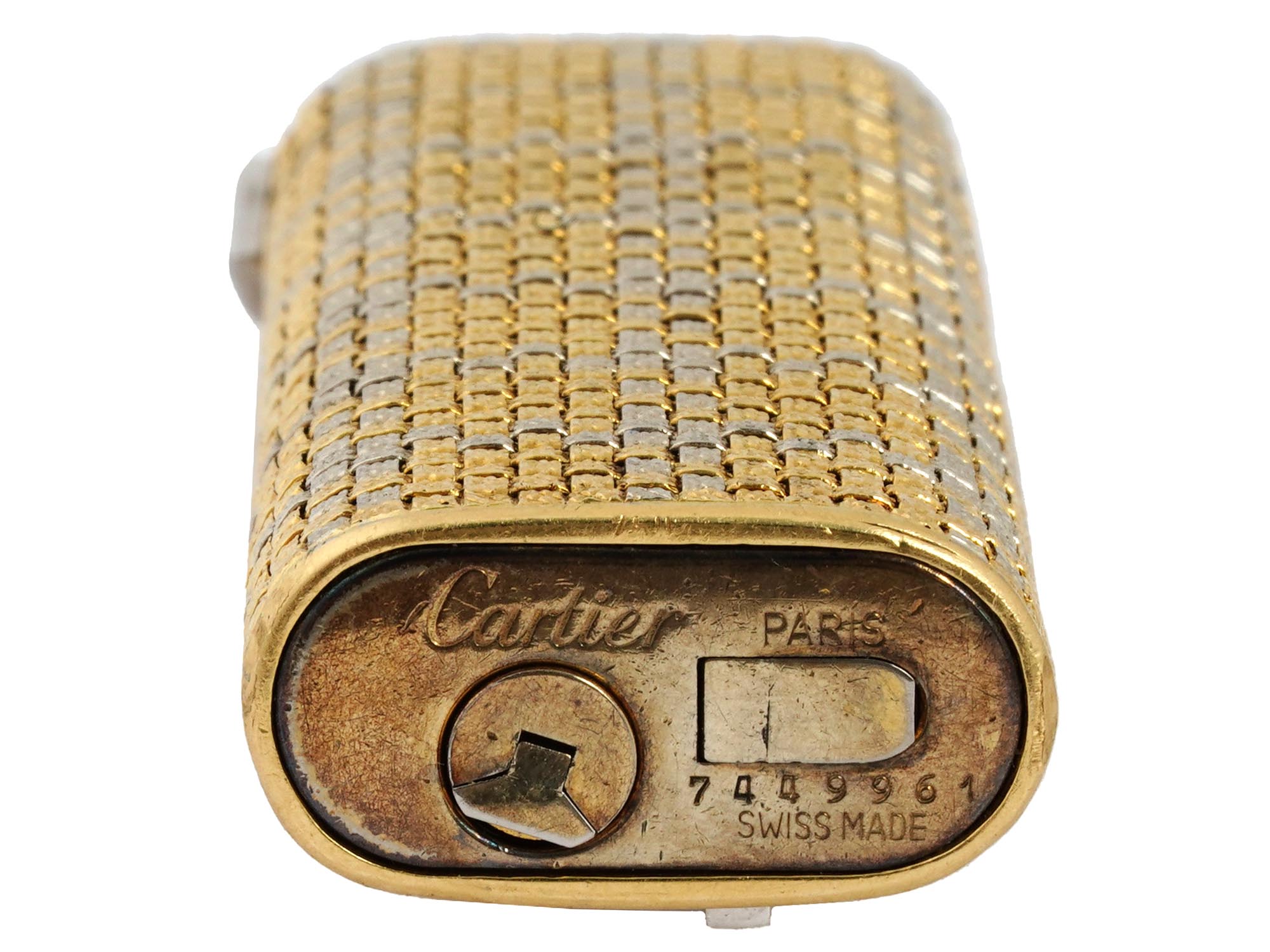 CARTIER DIAMONDS 18K GOLD BICOLOR POCKET LIGHTER PIC-4