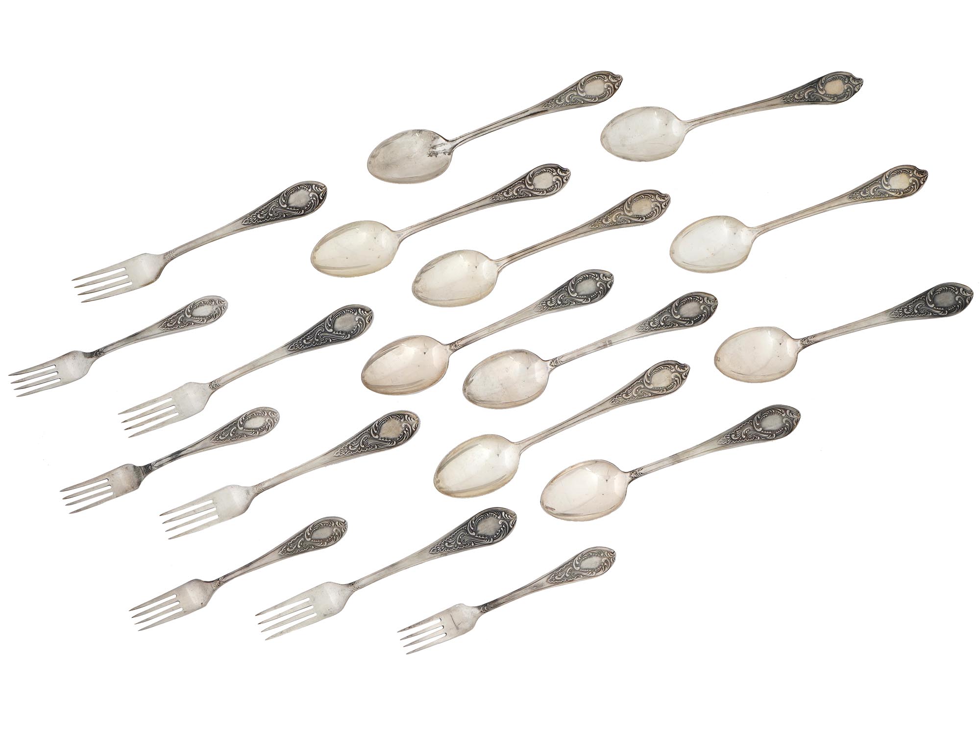 RUSSIAN SOVIET 875 SILVER SPOONS AND FORKS PIC-1