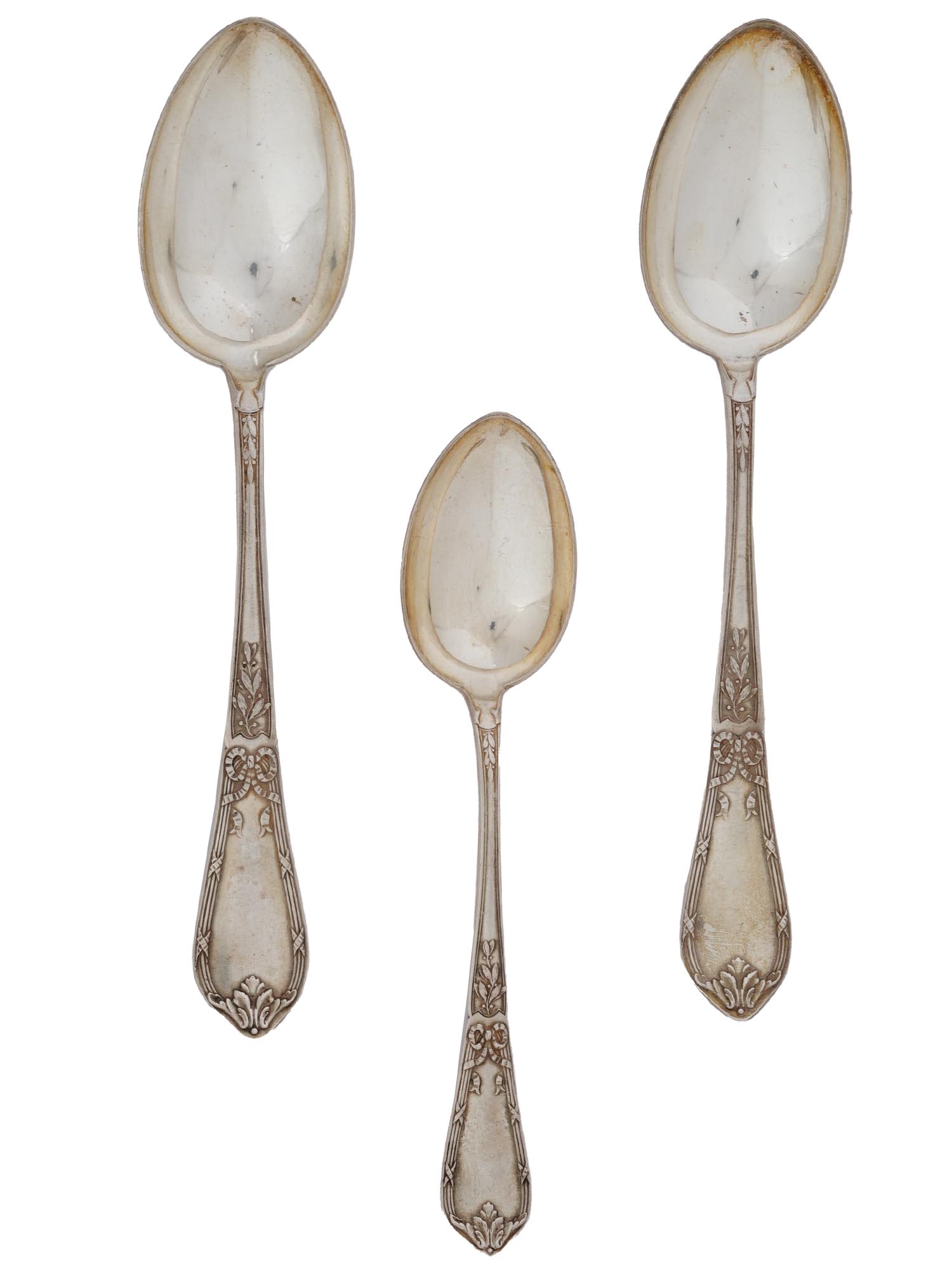 TRIO OF RUSSIAN 84 SILVER SPOONS PIC-1