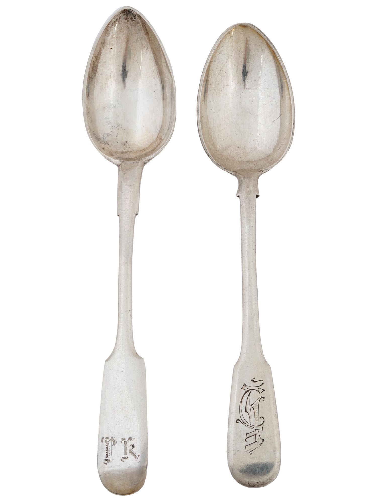 RUSSIAN SILVER TEA SPOONS WITH ENGRAVED MONOGRAMS PIC-3