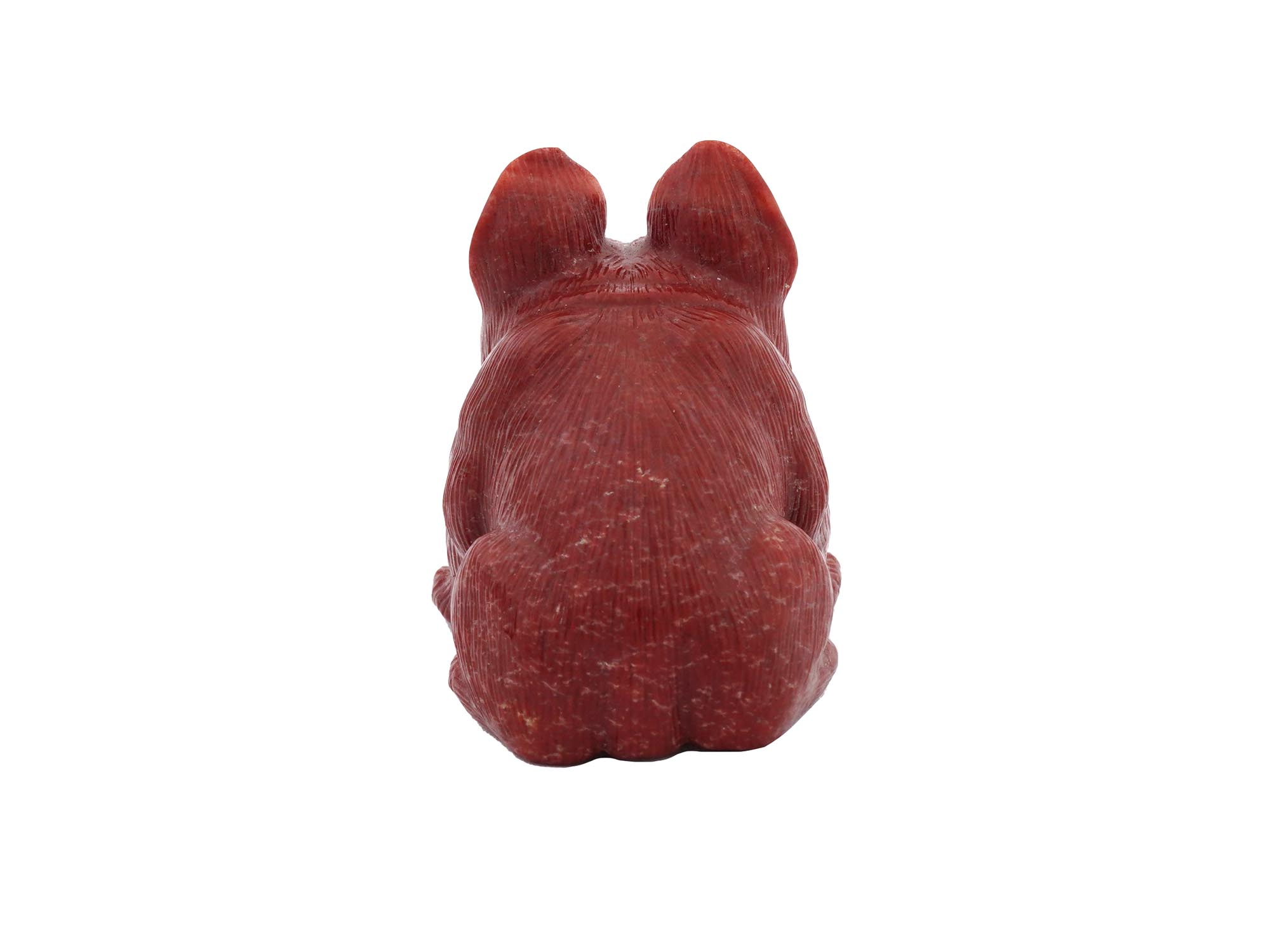 RUSSIAN CARVED RED JASPER FIGURINE OF A BULLDOG PIC-5