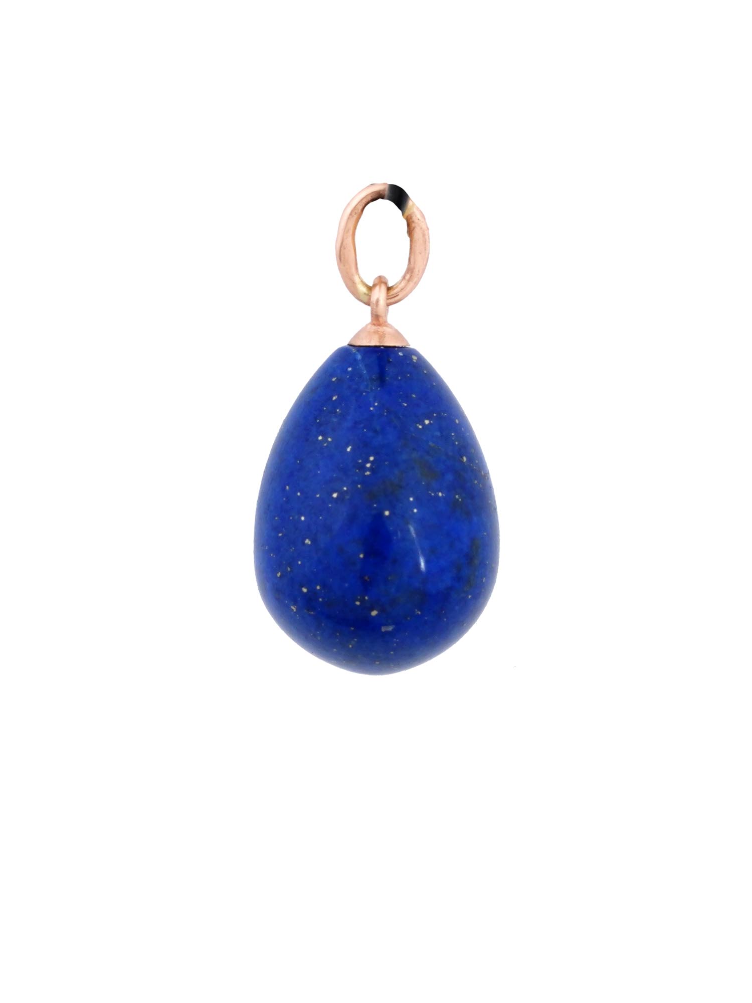 RUSSIAN 14K GOLD MOUNTED LAPIS LAZULI EGG PENDANT PIC-1